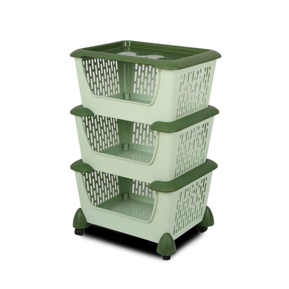 YRHH Foldable Laundry Basket with Wheels - 3-Section Sorting Hamper for Dirty Clothes, Plastic Storage Organizer for Home & Laundry Room - Space-Saving Design, Easy Mobility (Green) - Perfect for Apartments, Dorms & Small Spaces