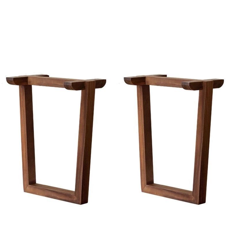 Premium Black Walnut & Ash Solid Wood Table Legs with Metal & Acrylic Accents - Sturdy Modern Furniture Legs for Dining Tables, Desks, and DIY Projects