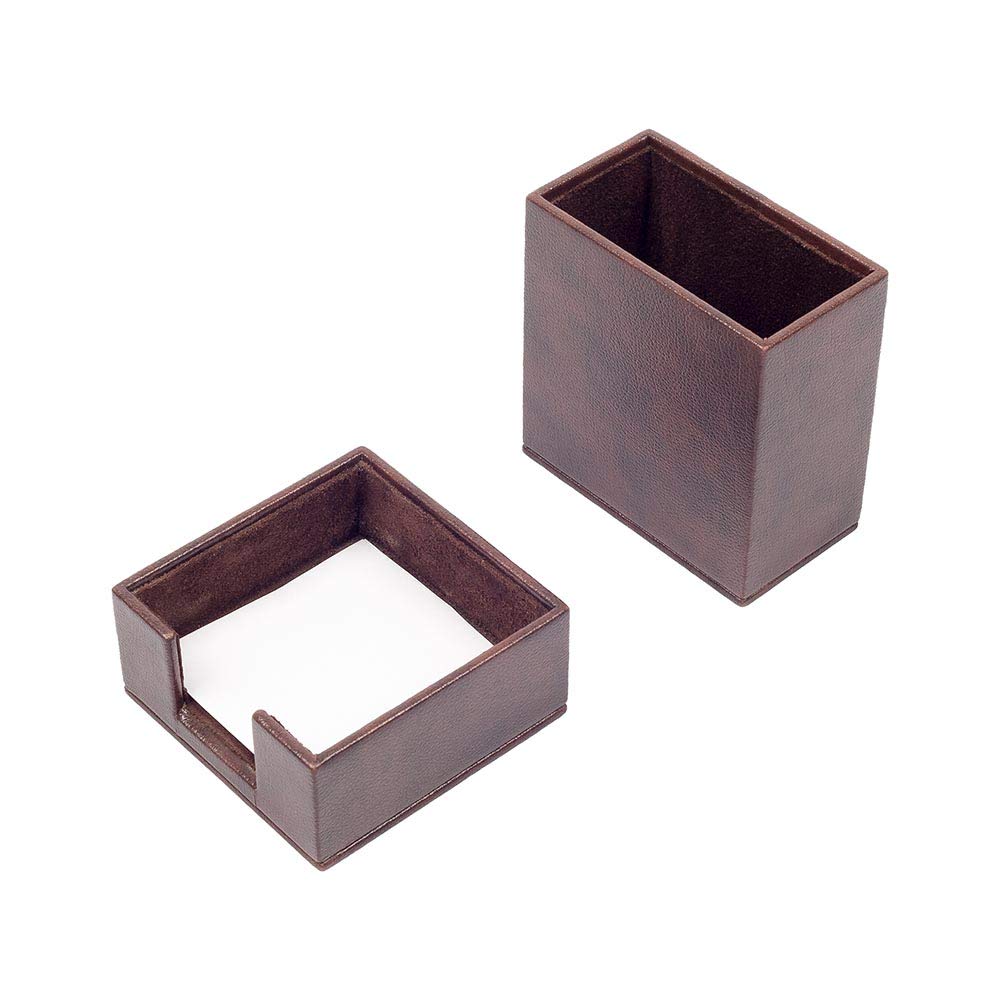 Premium 10-Piece Leather Desk Organizer Set - Bonded Leather Document Tray & Office Accessories for Professional Workspace (Brown) - Perfect for Home Office, Executive Desk & Corporate Gifts