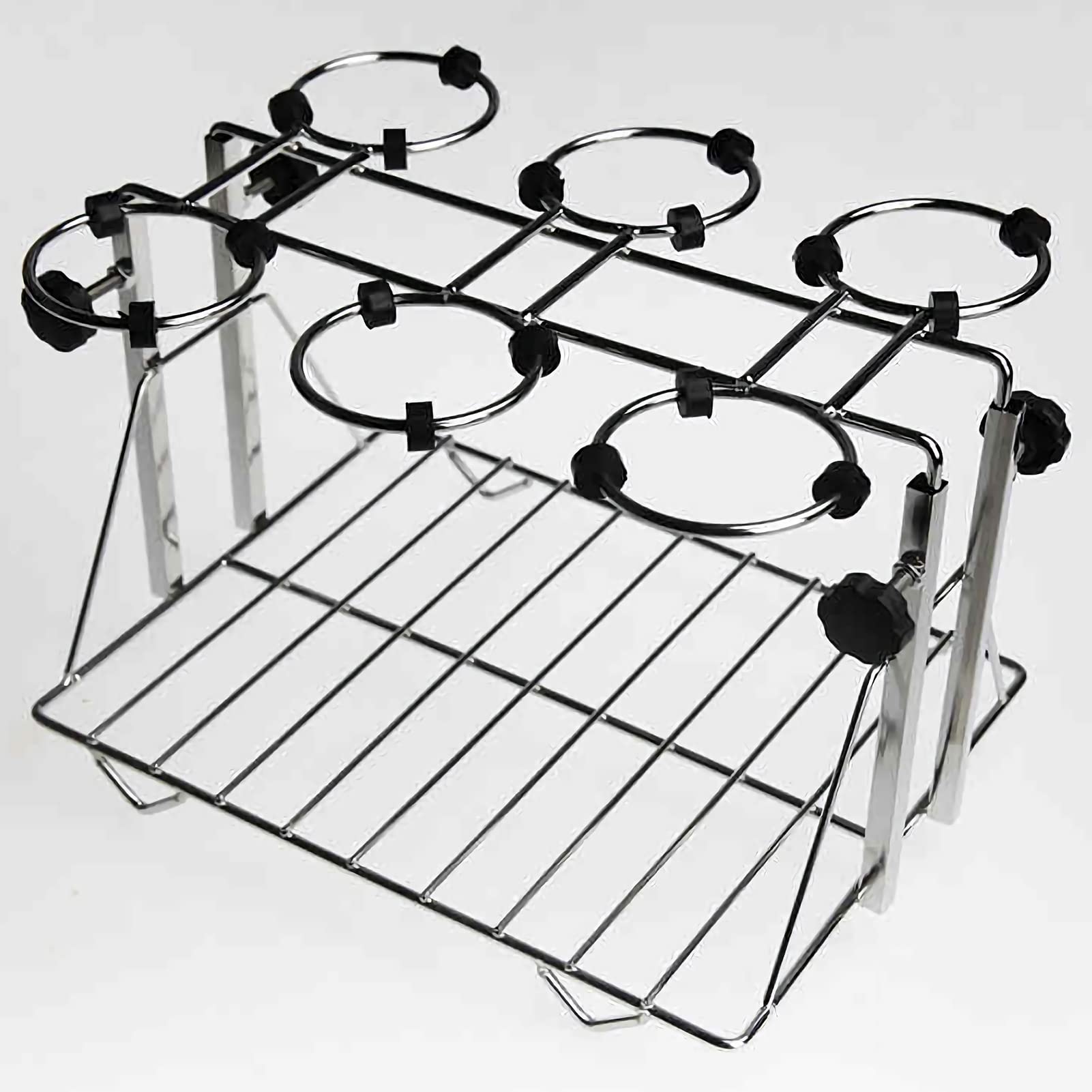 6 Holes Adjustable Stainless Steel Funnel Holder Rack - Durable Lab Equipment for Chemistry Experiments & Scientific Research