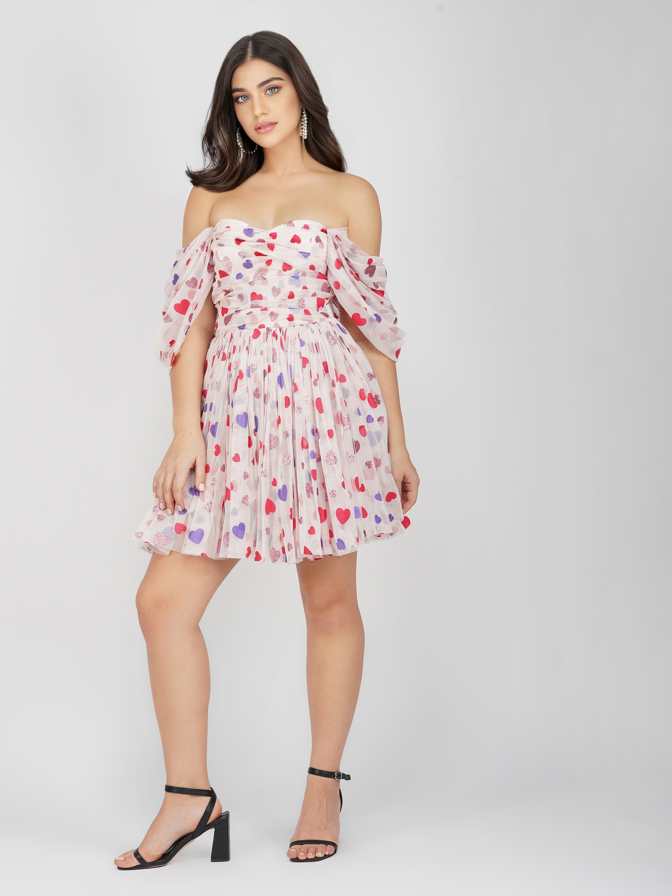 Stylish Sydney Rainbow Heart Mini Dress for Women - Trendy Summer Party Outfit & Casual Date Night Dress