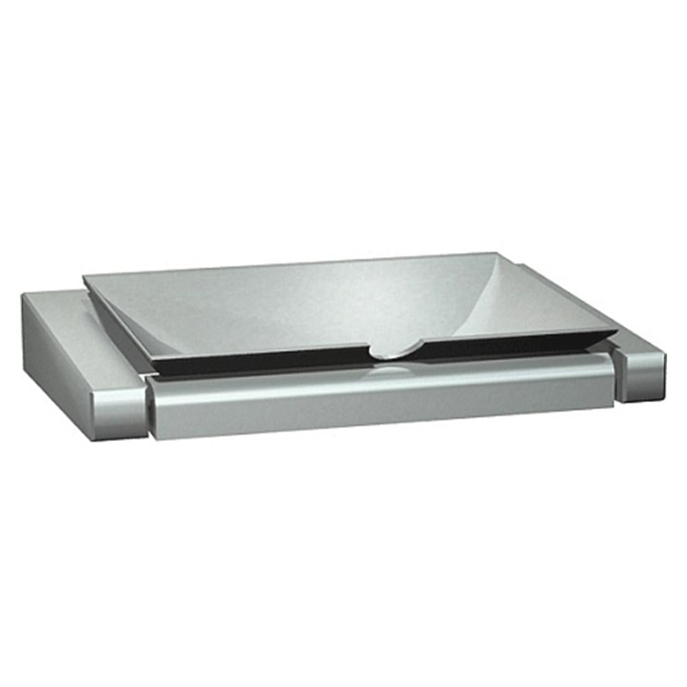 ASI 8091 Flip Type Surface Mounted Ashtray - Satin Finish for Cars, Offices & Outdoor Smoking Areas
