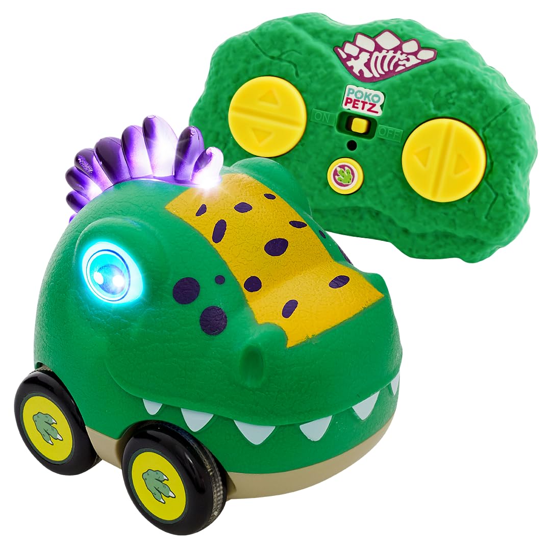 Flybar Poko Petz Remote Control Dinosaur Toy for Kids Ages 3-5 - 2.4GHz RC Car with Lights, Sounds & Voice Effects | Interactive Preschool Learning Toy for Boys & Girls | Perfect Birthday Gift for Toddlers - Fun Indoor & Outdoor Playtime Activity