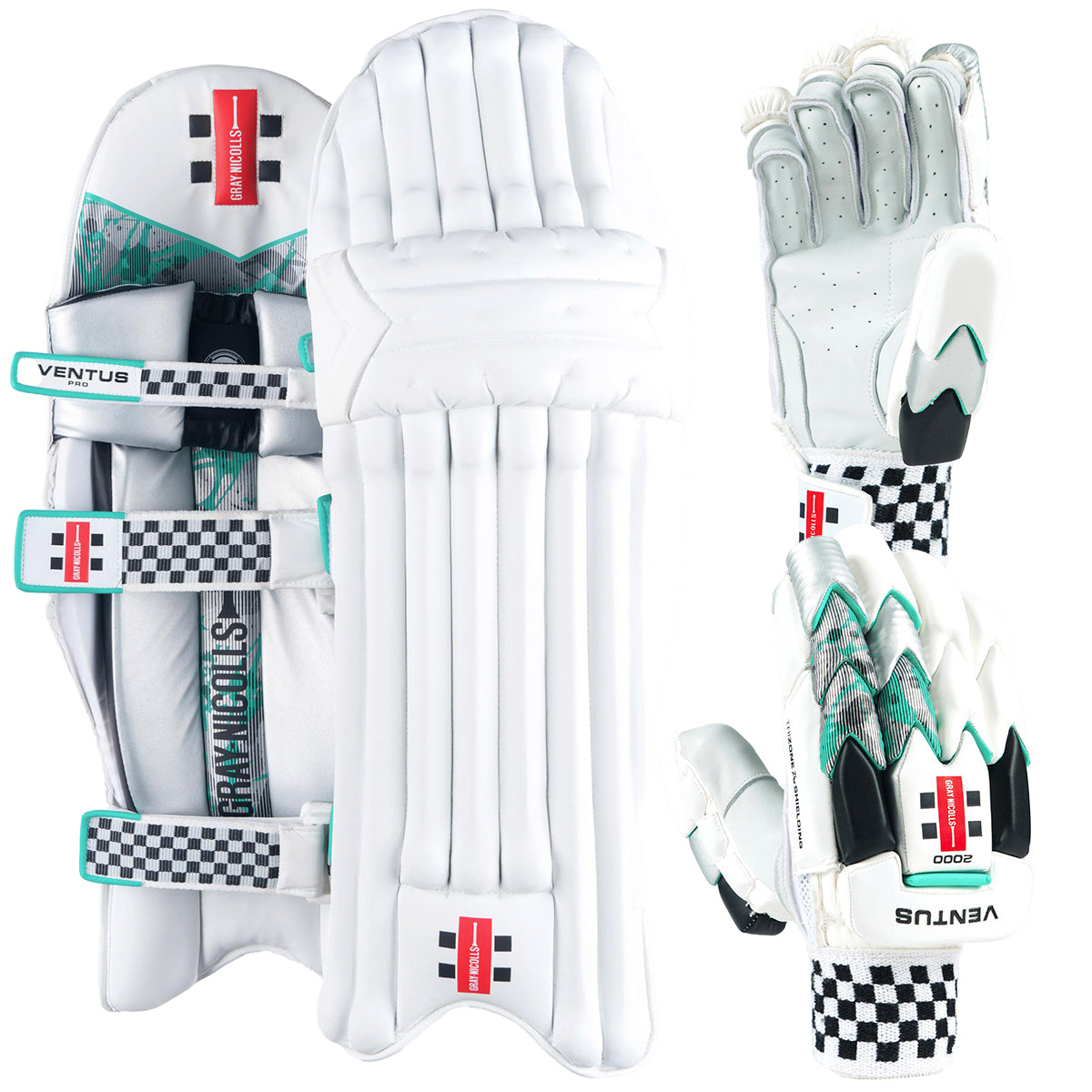 Gray Nicolls Ventus 1.0 2000 Cricket Batting Gloves & Pads Set - Premium Cricket Gear for Practice & Matches - Perfect for Professional & Amateur Players