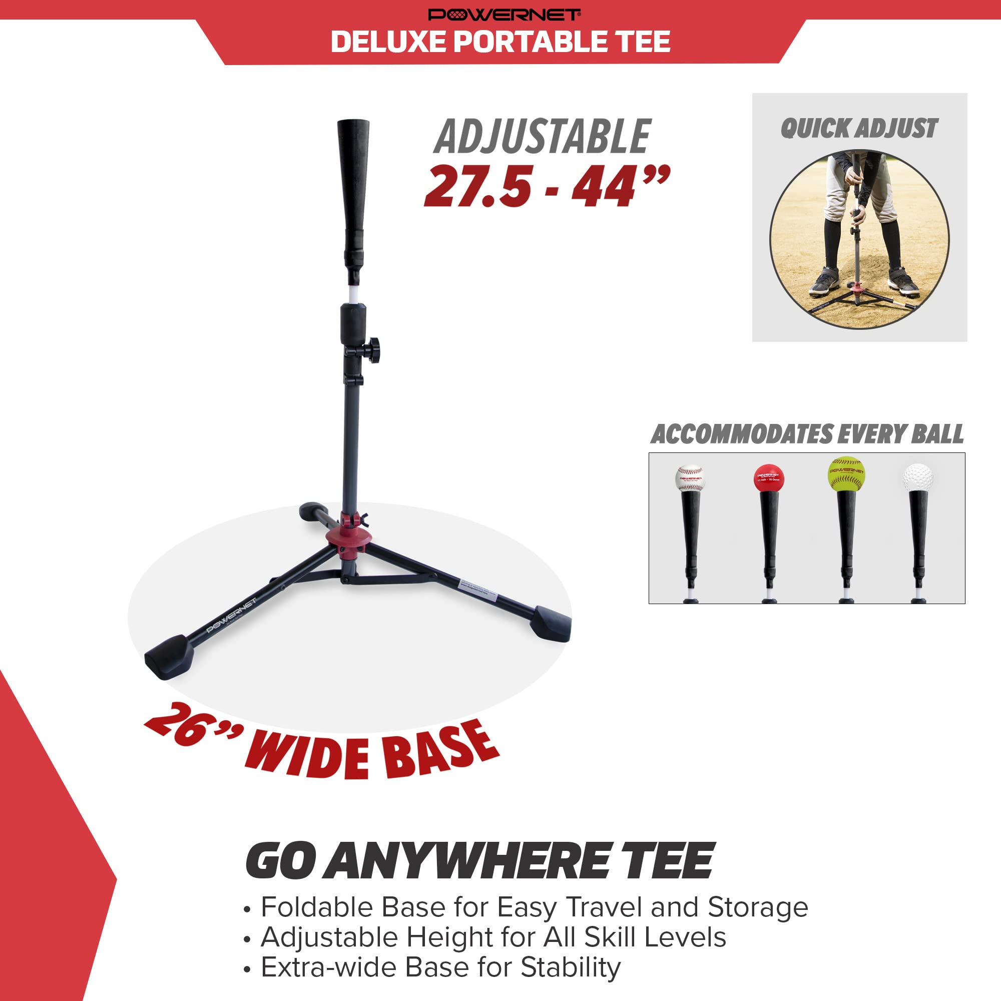 Corbin Carroll 7x7 Baseball & Softball Practice Net with Travel Tee & 12 Baseballs - Hitting, Pitching, Batting & Fielding Training Equipment for Youth & Adults - Perfect for Backyard, Field & Indoor Practice
