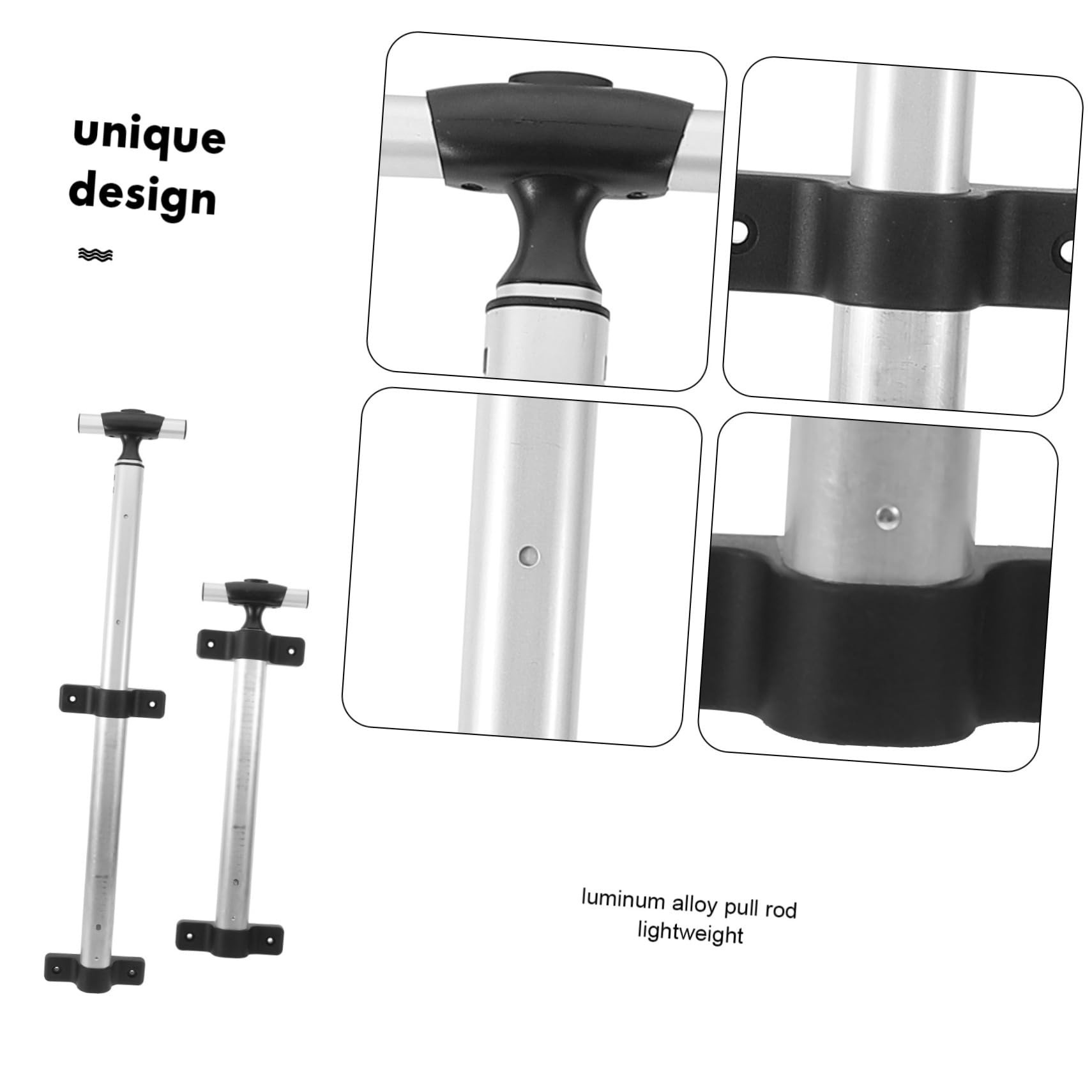 MUSISALY 2-Piece Telescopic Luggage Handle Replacement - Lightweight, Sturdy & Ergonomic Travel Suitcase Pull Handle Accessory for Smooth Mobility | Perfect for Business Trips, Vacations & Air Travel