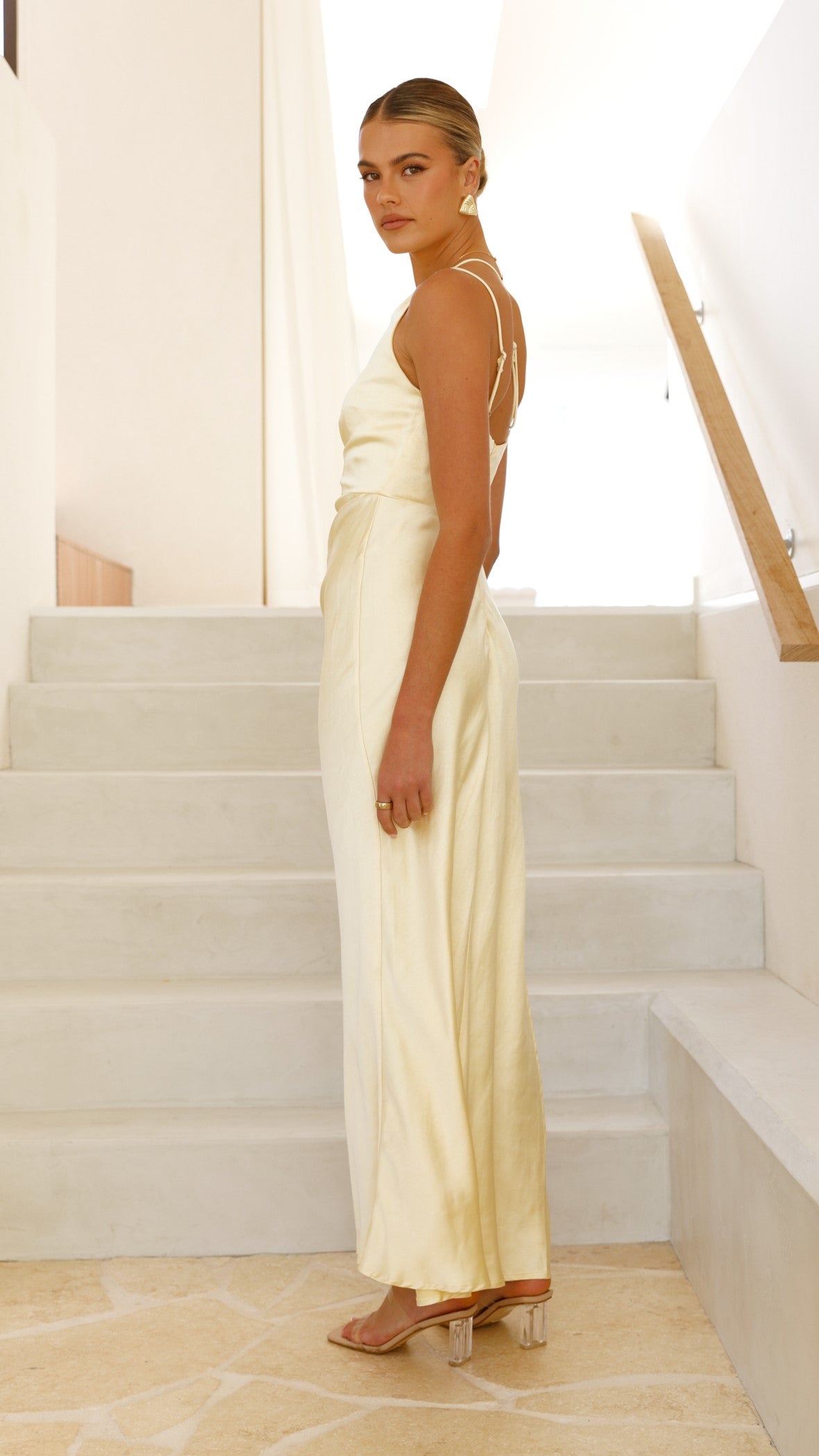 Jenna Maxi Dress for Women - Flowy Long Summer Dress in Yellow | Perfect for Beach, Vacation & Casual Outings