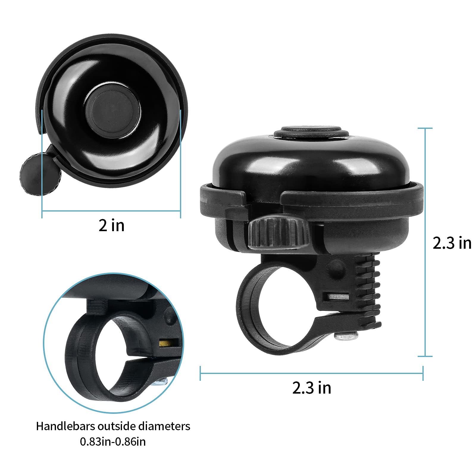 Vintage Bike Bell - Durable Aluminum Bicycle Bell with Loud & Clear Ringing Sound for Adults & Kids - Perfect for City Commuting, Mountain Biking & Cycling Safety