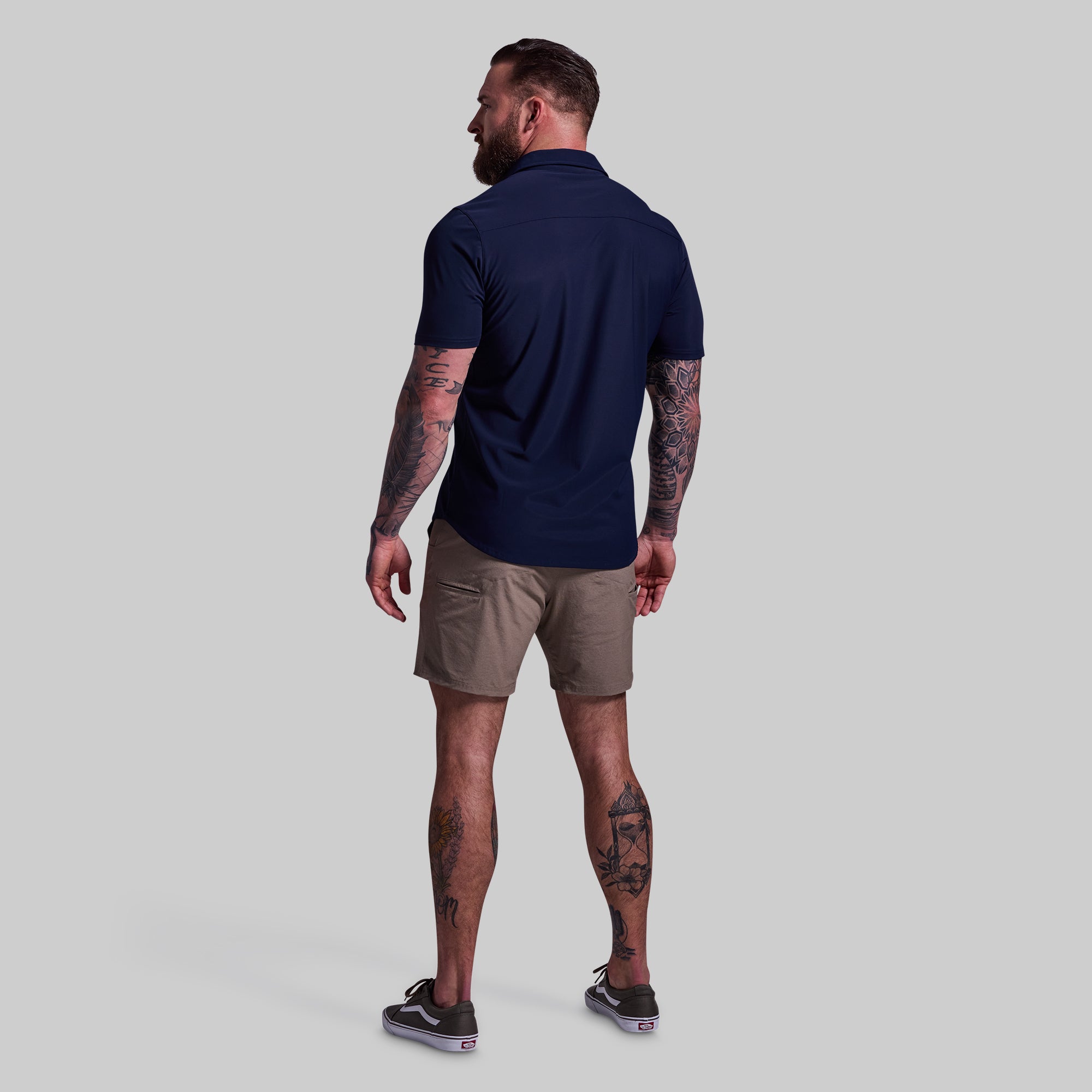 Breathable Performance Network Short Sleeve T-Shirt for Men - BP Navy Blue - Perfect for Gym, Running & Outdoor Activities