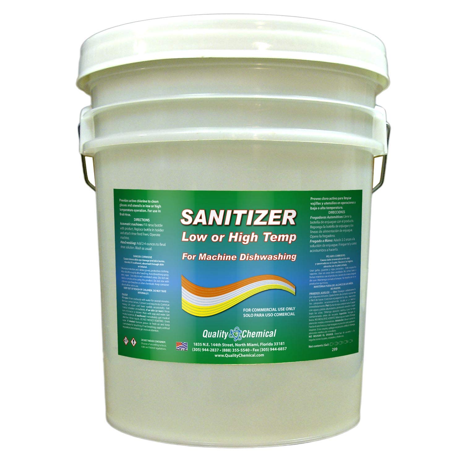 Chloro-Guard Low Temperature Chlorine Dish Sanitizer - 640oz Bulk Commercial Dishwasher Sanitizer & Hand Sanitizer Refill for Restaurants, Food Service & Healthcare Facilities | NSF Certified for Machine Dishwashing & Surface Disinfection