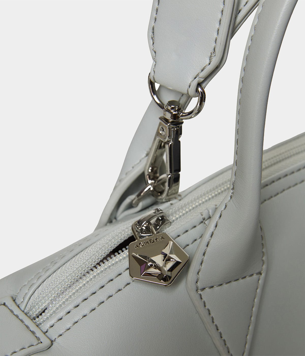 Vegan Leather Shoulder Bag for Women - Stylish Apple Skin Design in Pearl Grey | Perfect for Work, Travel & Everyday Use