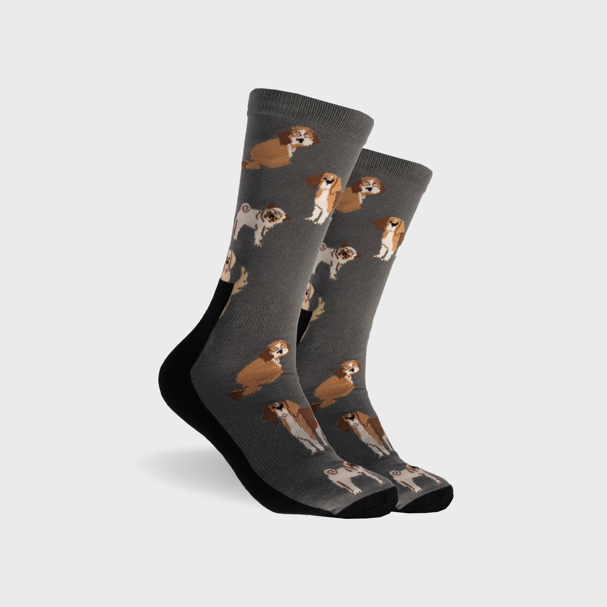 Men's Bamboo Comfort Crew Socks for Dogs - Breathable Grey Marle | Perfect for Walking, Running & Outdoor Activities