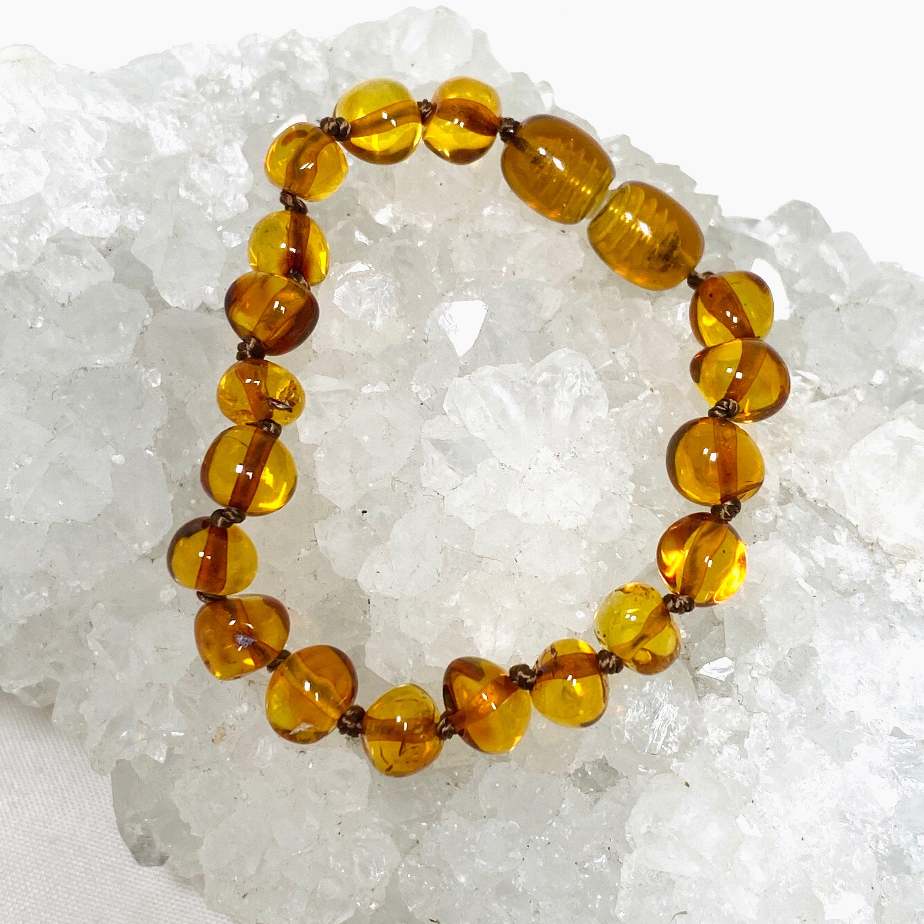 Natural Baltic Amber Baby Teething Bracelet for Pain Relief - Soothing & Safe for Infants - Perfect for Newborns & Toddlers During Teething Discomfort