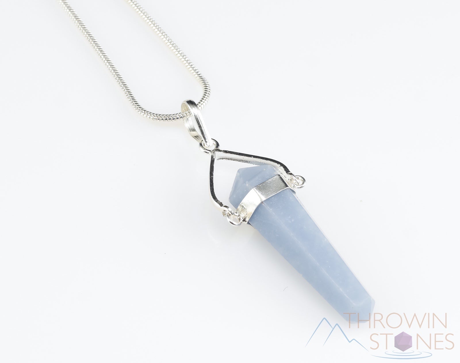ANGELITE Crystal Pendant Necklace - Natural Healing Stone Jewelry, Handmade Blue Angelite Point for Chakra Balancing & Spiritual Growth | Perfect for Meditation, Energy Work & Gift Giving