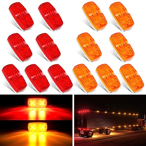14Pcs Amber Red