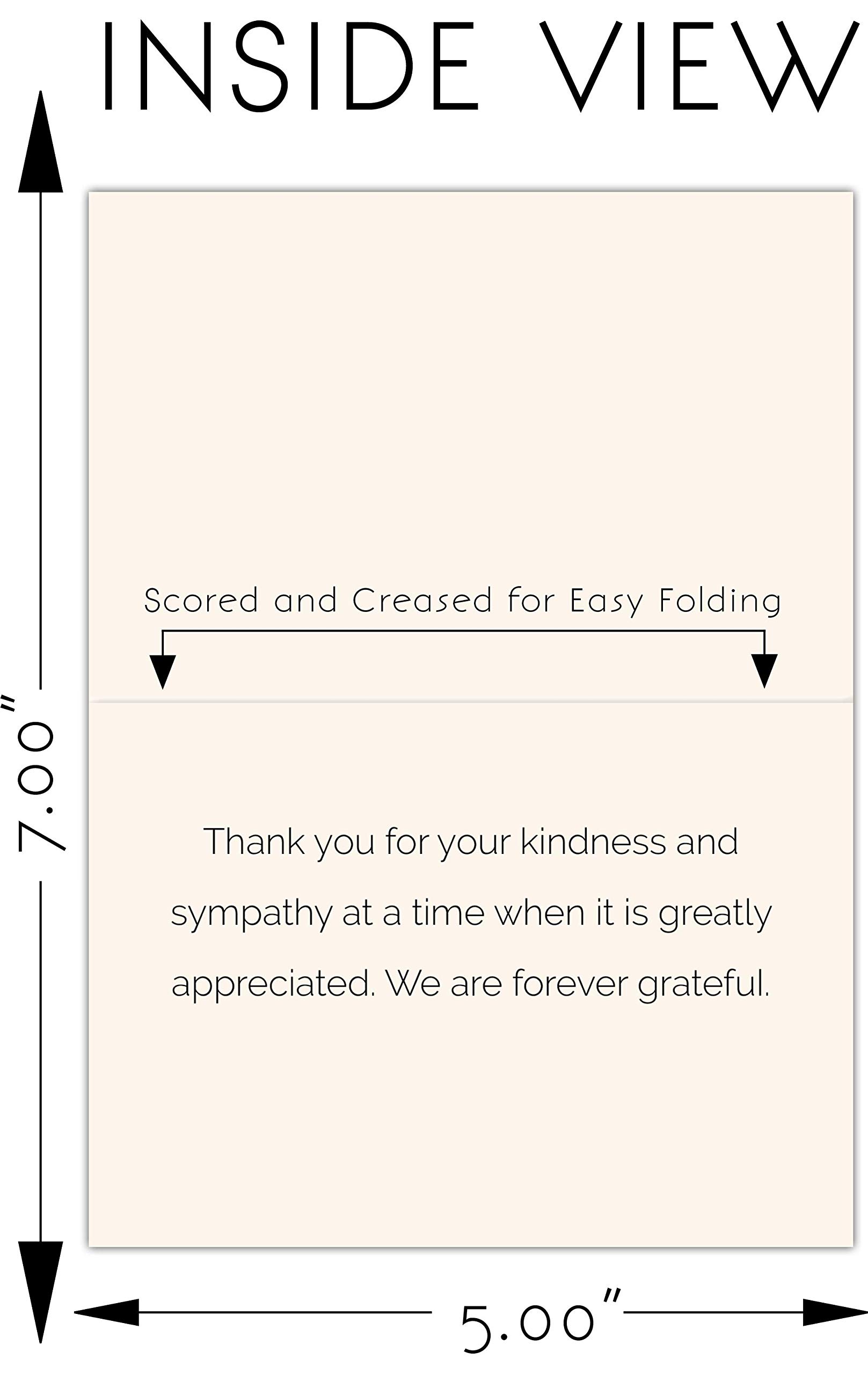 MPC Brands Sympathy Thank You Cards with Envelopes - Deer Forest Design (50 Pack) for Funeral, Memorial Service & Bereavement Gifts