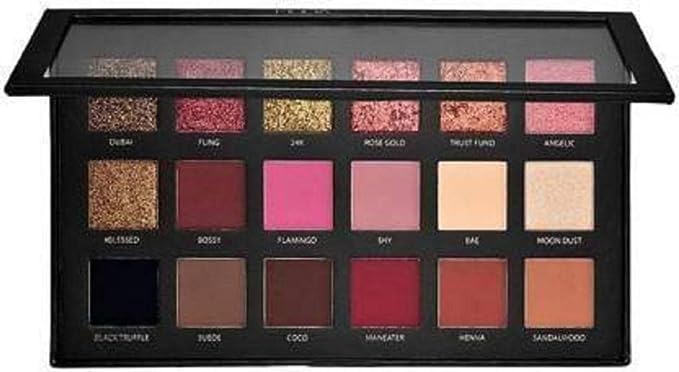 KAARM Rose Gold Eyeshadow Palette with 7-Piece Brush Set & 4 Lipstick Shades - Perfect for Makeup Lovers, Bridal Looks & Professional Makeup Artists