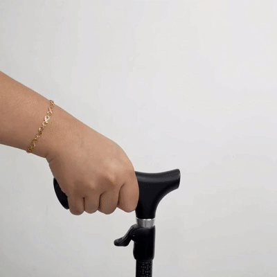 One Push Button Adjustable Cane by The Cane Collective - Lightweight Folding Walking Stick for Seniors & Mobility Support - Perfect for Travel, Hiking & Daily Use