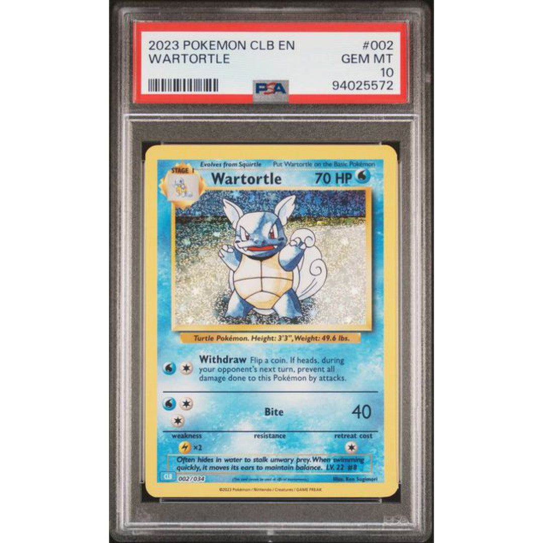 2023 Pokemon Classic Collection Wartortle 002/034 PSA 10 Graded Card - Rare Collectible for Pokemon Fans, Display & Investment