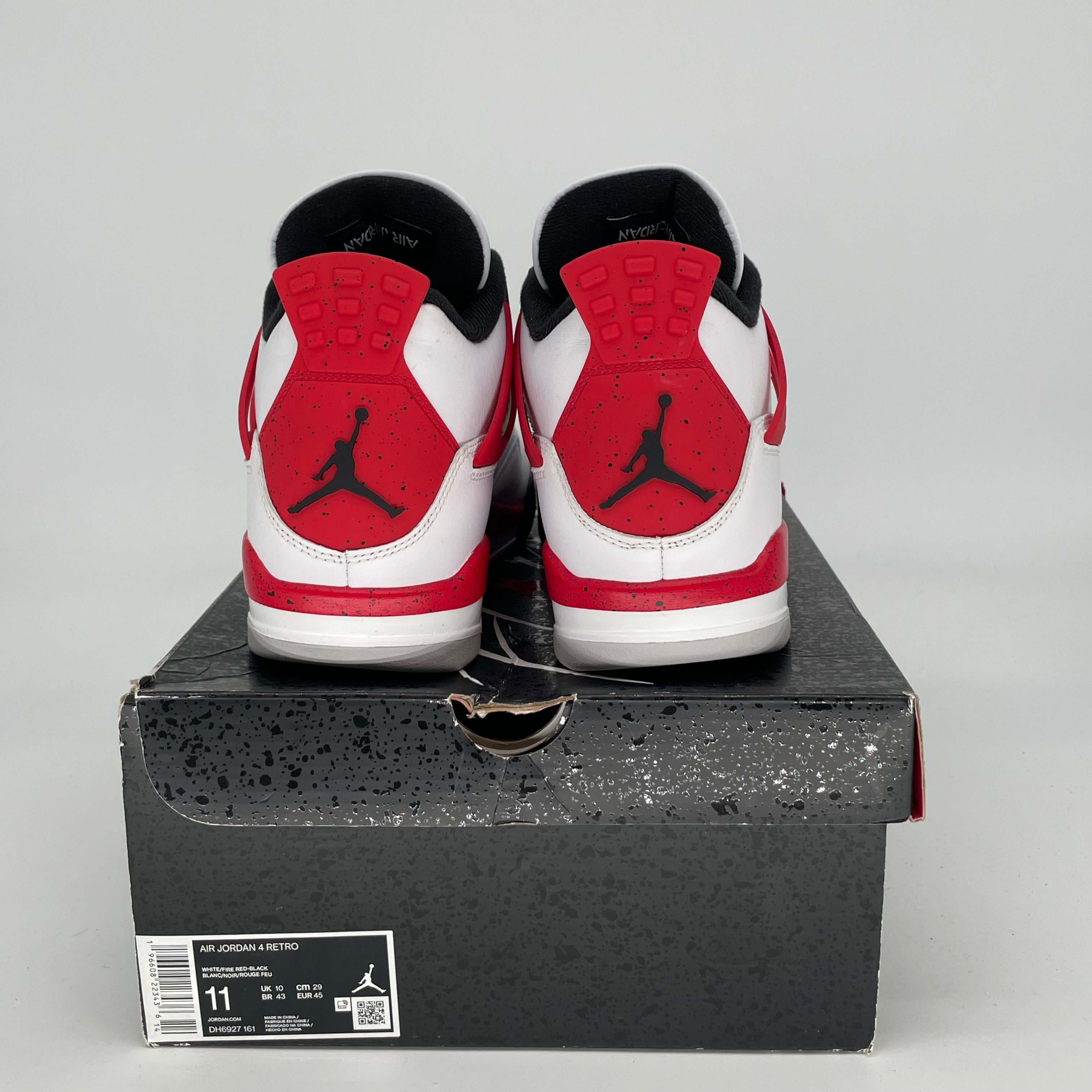 AIR JORDAN 4 Retro Red Cement Sneakers - Men's Size 11 & Women's Size 12.5W (DH6927-161) - Basketball Shoes for Streetwear & Casual Outfits