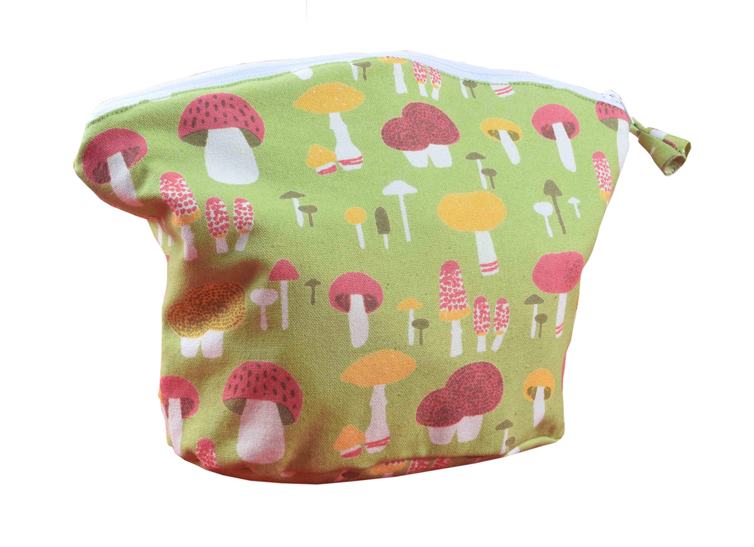 HVE Women's Mushroom Print Makeup Bag | Waterproof Cosmetic Pouch for Travel & Daily Use | Toiletry Organizer for Makeup Brushes & Accessories | Perfect Gift for Girls & Women (9.8x5.7x2.8 inches) | Great for Travel, Gym & Home Storage