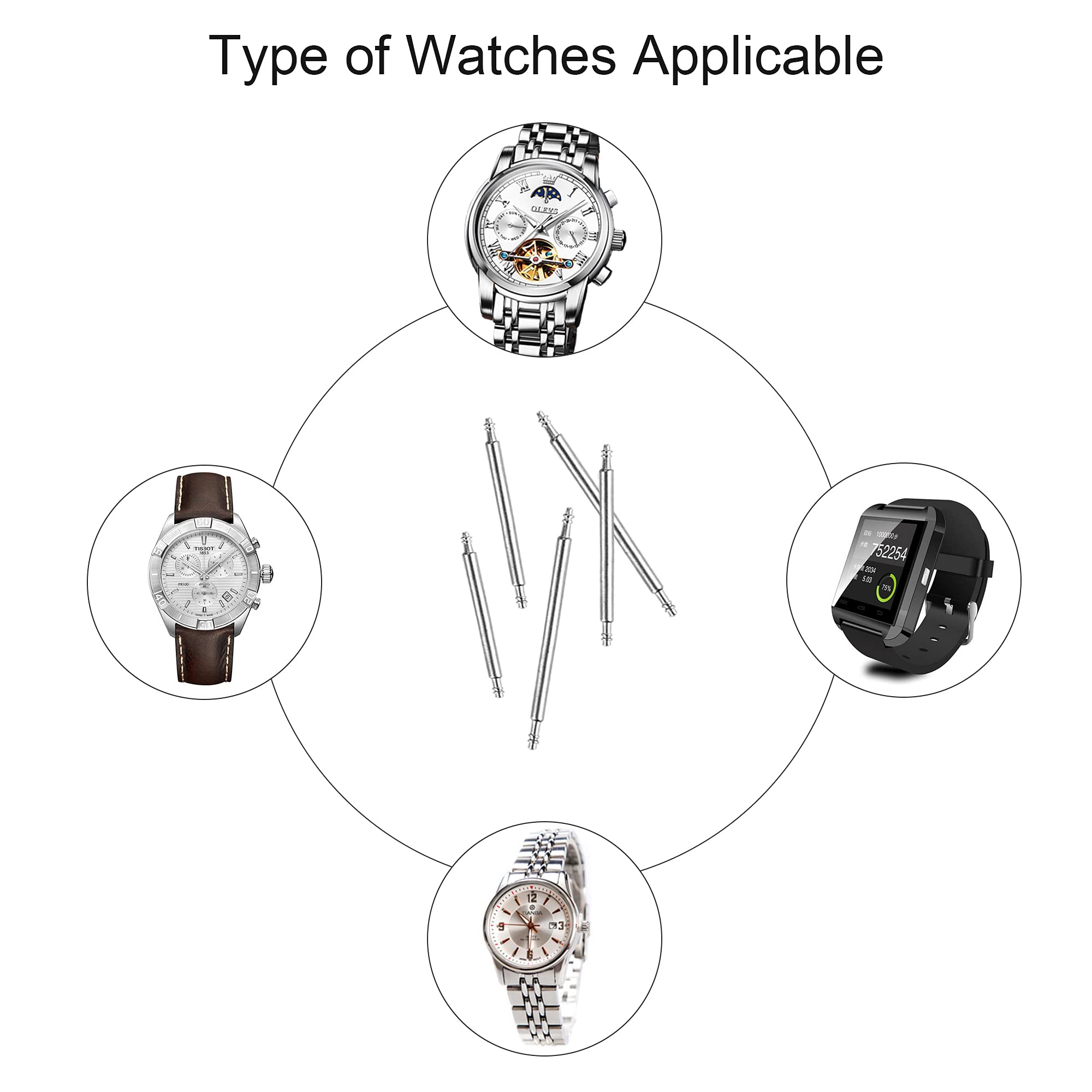 **Professional Spring Bar Tool Kit for Watch Band Repair - Includes 3 Extra Tips & 40 Heavy-Duty Stainless Steel Pins - Perfect for Watch Strap Replacement, Maintenance & DIY Watch Repair**
