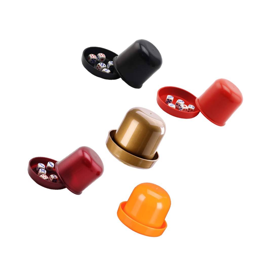 Premium Plastic Dice Cup Set with 5 Anti-Cheating Dots - Professional Game Accessories for Liar's Dice, Yahtzee, Farkle - Perfect for Bars, KTV, Parties & Family Game Nights (Black)