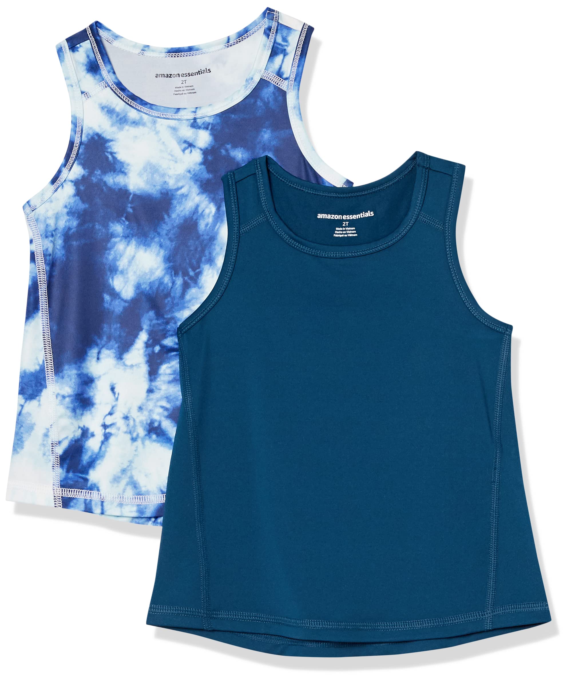 Amazon Essentials Girls' Active Tank Tops - Pack of 2 | Comfortable Workout & Play Tops for Girls | Perfect for Gym, Sports & Everyday Wear