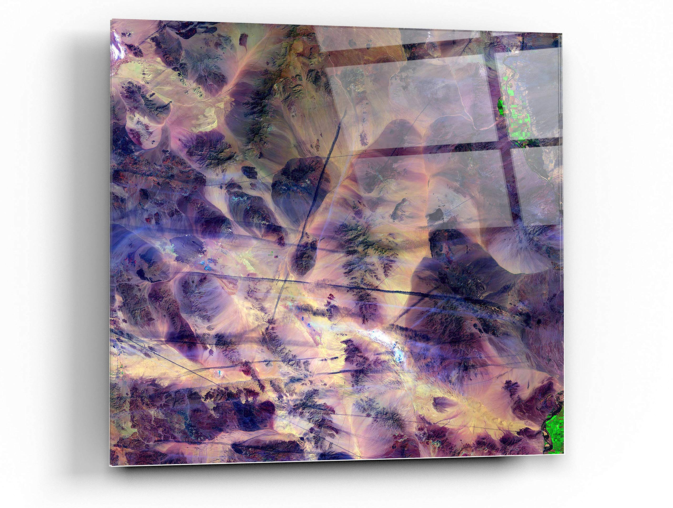Epic Art 'Earth As Art: Contrails' 24x24 Inch Acrylic Glass Wall Decor - Modern Home & Office Decoration for Living Room, Bedroom, or Workspace