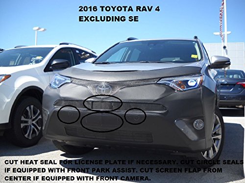Lebra 2-Piece Front End Cover for 2016-2018 Toyota RAV4 (Excluding SE Models) - Black Car Mask Bra - Paint Protection & Bug Shield - Perfect for Road Trips & Daily Commuting