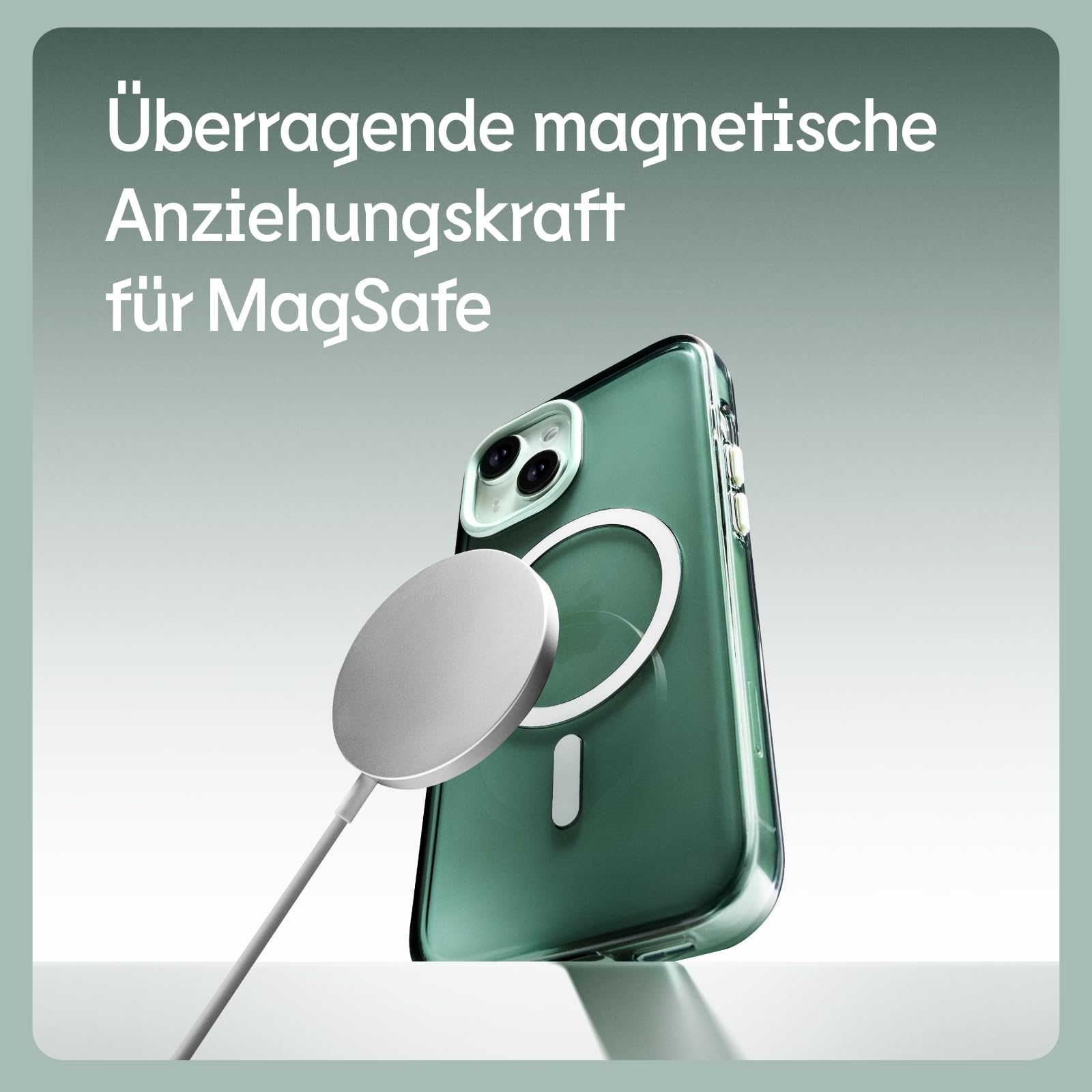 RhinoShield JellyTint MagSafe Compatible Clear Case for iPhone 14 Pro Max | Military-Grade Drop Protection, Scratch Resistant, Strong Magnetic Alignment - Smoke Green | Perfect for Everyday Use, Travel & Outdoor Activities
