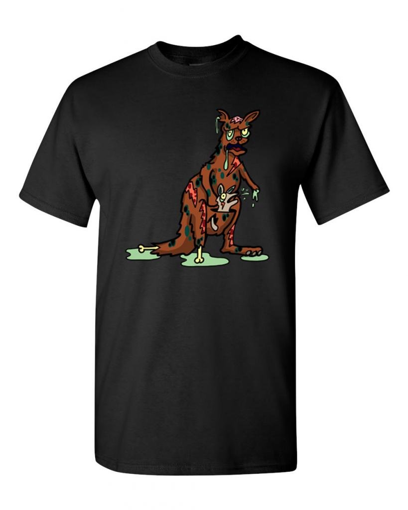 Zombie Kangaroo Undead Animals Graphic T-Shirt for Adults | Horror & Halloween Costume Tee | Perfect for Cosplay, Halloween Parties & Horror Fans