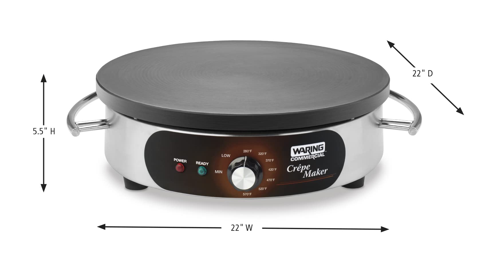 Waring Commercial WSC165BX 208V Stainless Steel Crepe Maker - Perfect for Restaurants, Cafes & Breakfast Catering