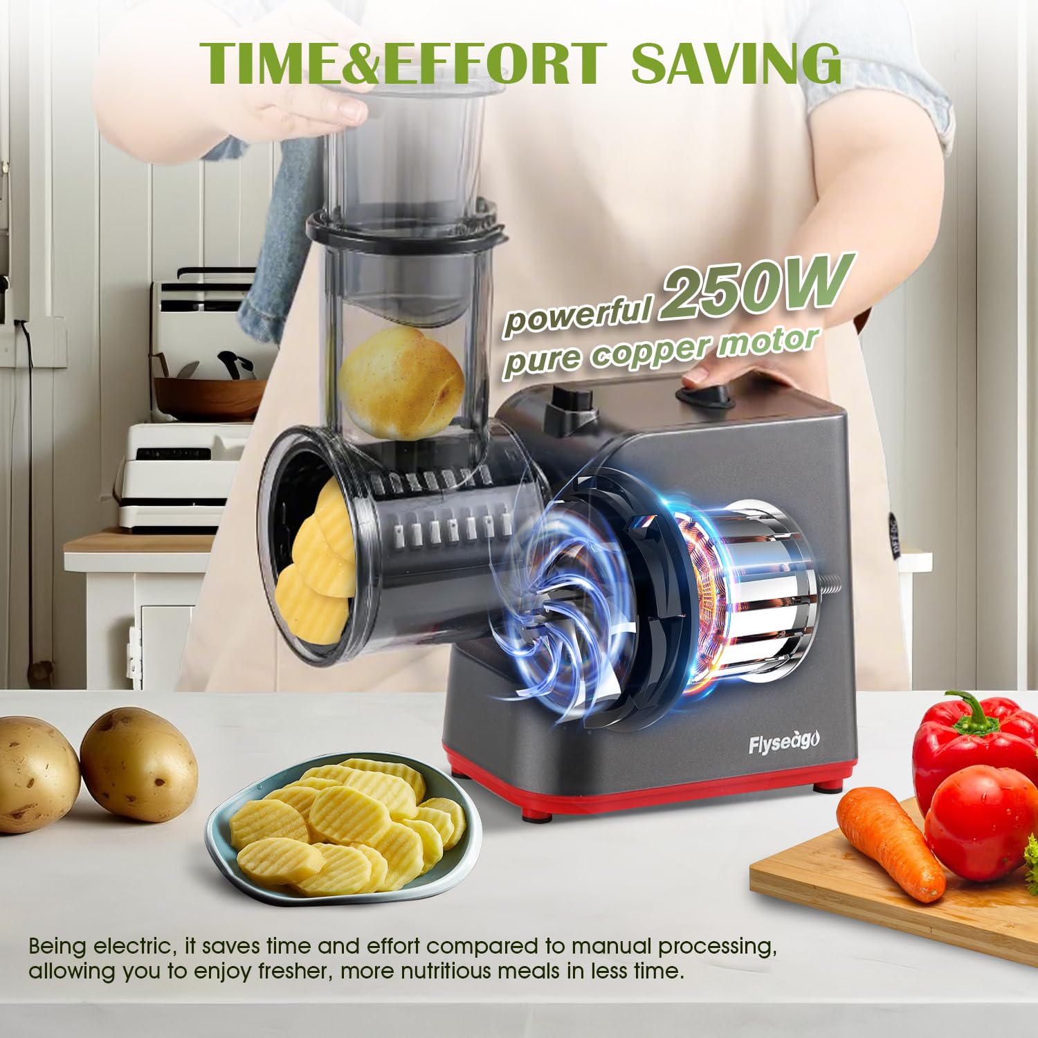 Electric Cheese Grater & Vegetable Shredder - 5-in-1 Multifunctional Kitchen Tool with Rotary Blades, Meat Grinder & Sausage Stuffer - Perfect for Grating Cheese, Shredding Vegetables, Making Salads & Homemade Sausages (Includes Kubbe Kit & Tomato Strainer) - Ideal for Home Cooking, Meal Prep & Party Food Preparation