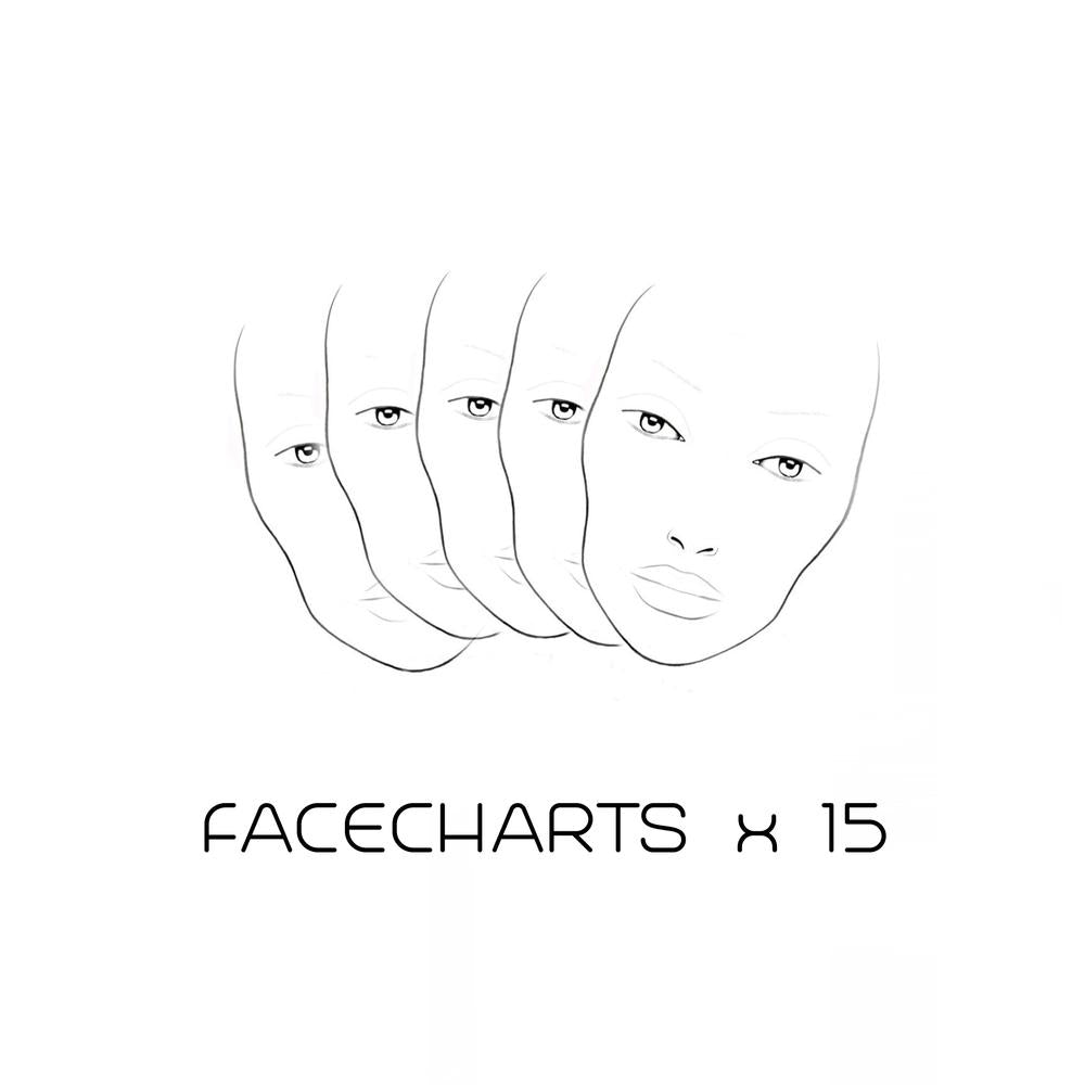 MyFaceCharts 15-Piece Professional Makeup Palette Set for Eyeshadow, Blush & Contouring - Perfect for Makeup Artists & Beauty Enthusiasts
