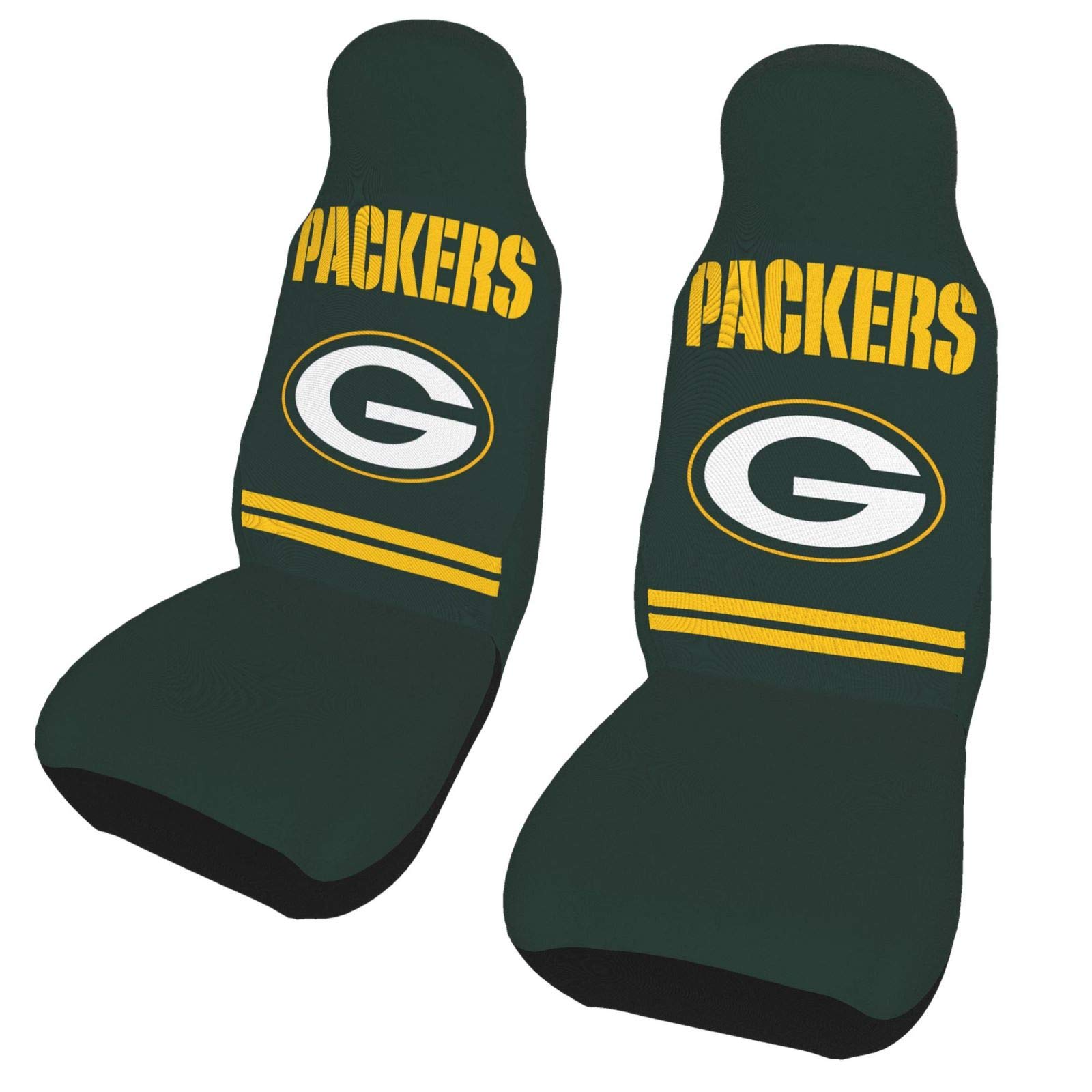 Promark Green Bay Packers Car Seat Covers 2-Piece Set - Universal Fit for Most Cars, Trucks, SUVs & Vans (20.5 x 54.5 Inches) - Easy Installation - Perfect for Game Day, Road Trips & Protecting Your Vehicle Seats