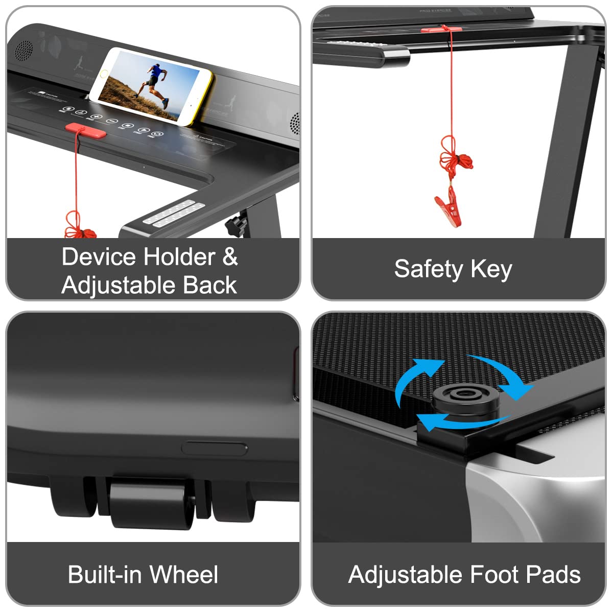 Goplus Folding Treadmill - Compact Superfit Treadmill with APP Control, Bluetooth Speaker, 12 Preset Programs, LED Display & Device Holder - Perfect for Home Workouts, Office Exercise & Indoor Running Training