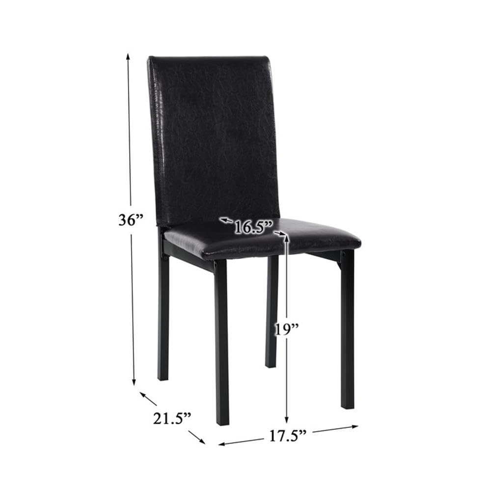 Homelegance Carell Contemporary Black Metal Dining Room Chairs Set of 4 - Modern Kitchen & Dining Furniture for Home, Restaurant, Cafe