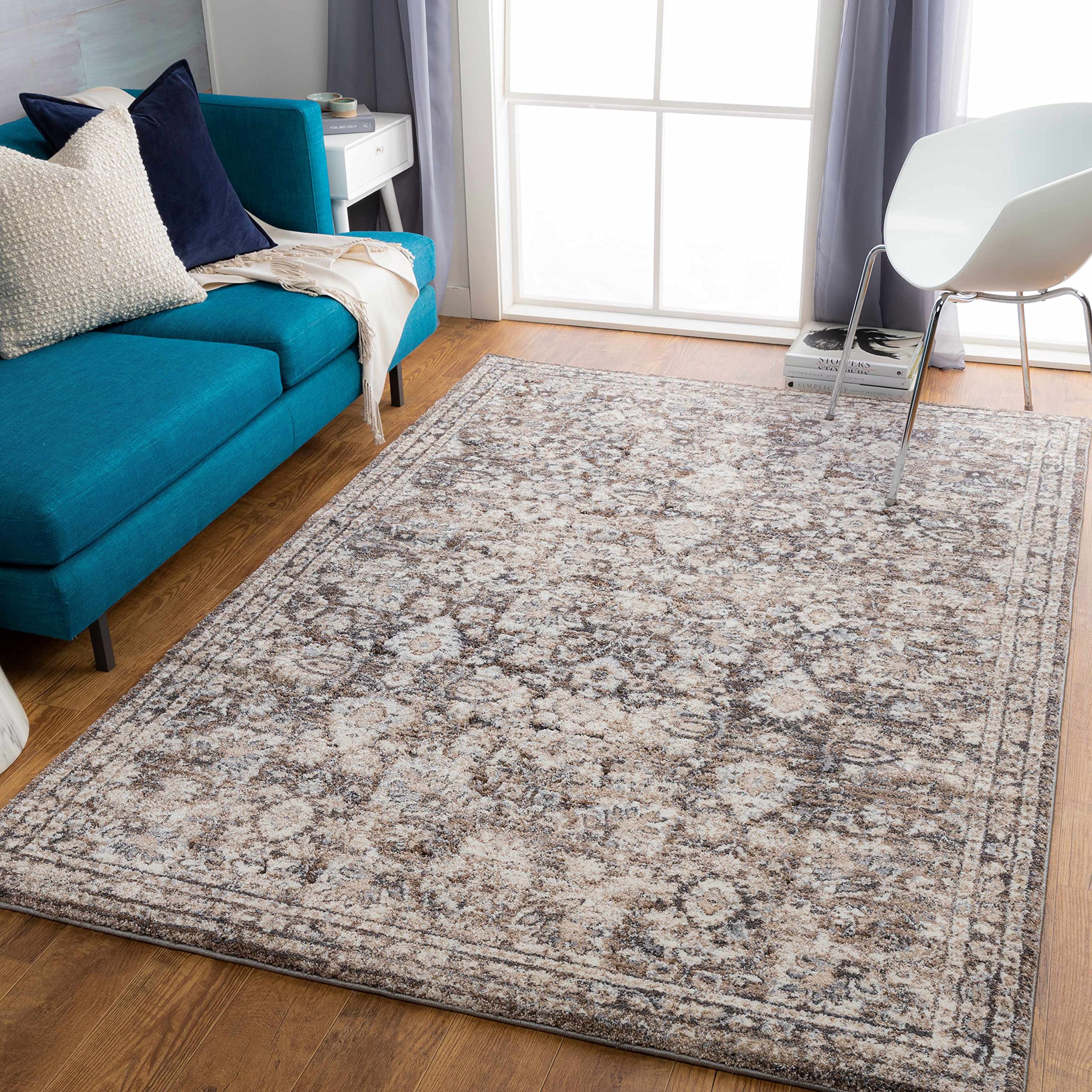 Hauteloom Talihina Soft High Pile Area Rug for Living Room & Bedroom - 2' x 3' - Gray, Beige, Brown - Plush & Cozy Home Decor for Relaxing Spaces