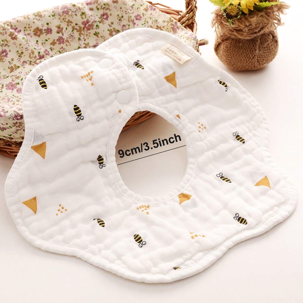 Organic Muslin Baby Bandana Drool Bibs for Boys & Girls - 100% Cotton Soft Teething Bib for Newborns & Infants - Perfect for Feeding, Drooling and Everyday Use