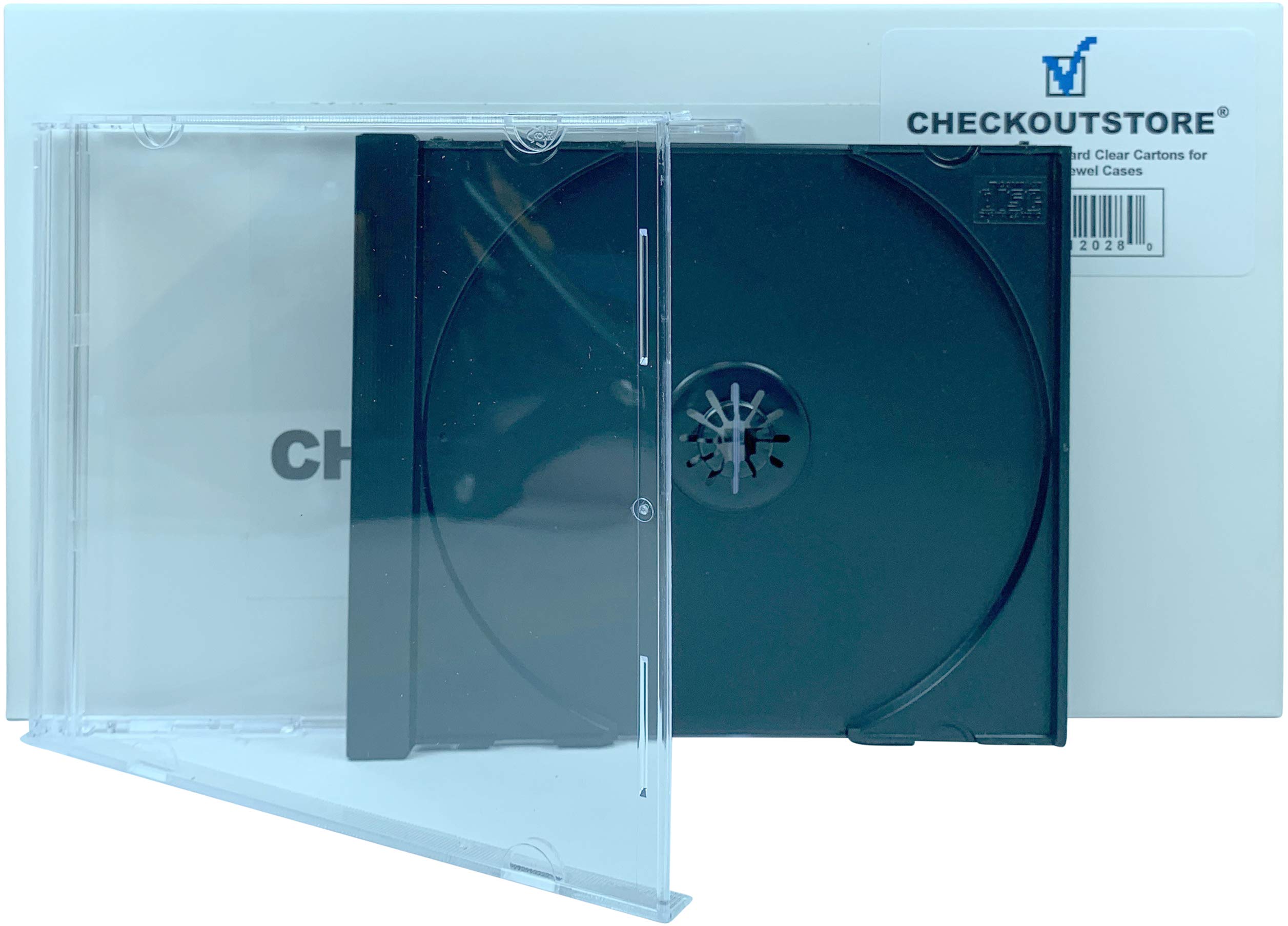 (200 Pack) Standard Single 1-Disc CD Jewel Cases - Unassembled with Black Tray | Bulk Storage for Music CDs, DVDs, Blu-rays | Perfect for Music Collections, Media Archiving & Retail Displays
