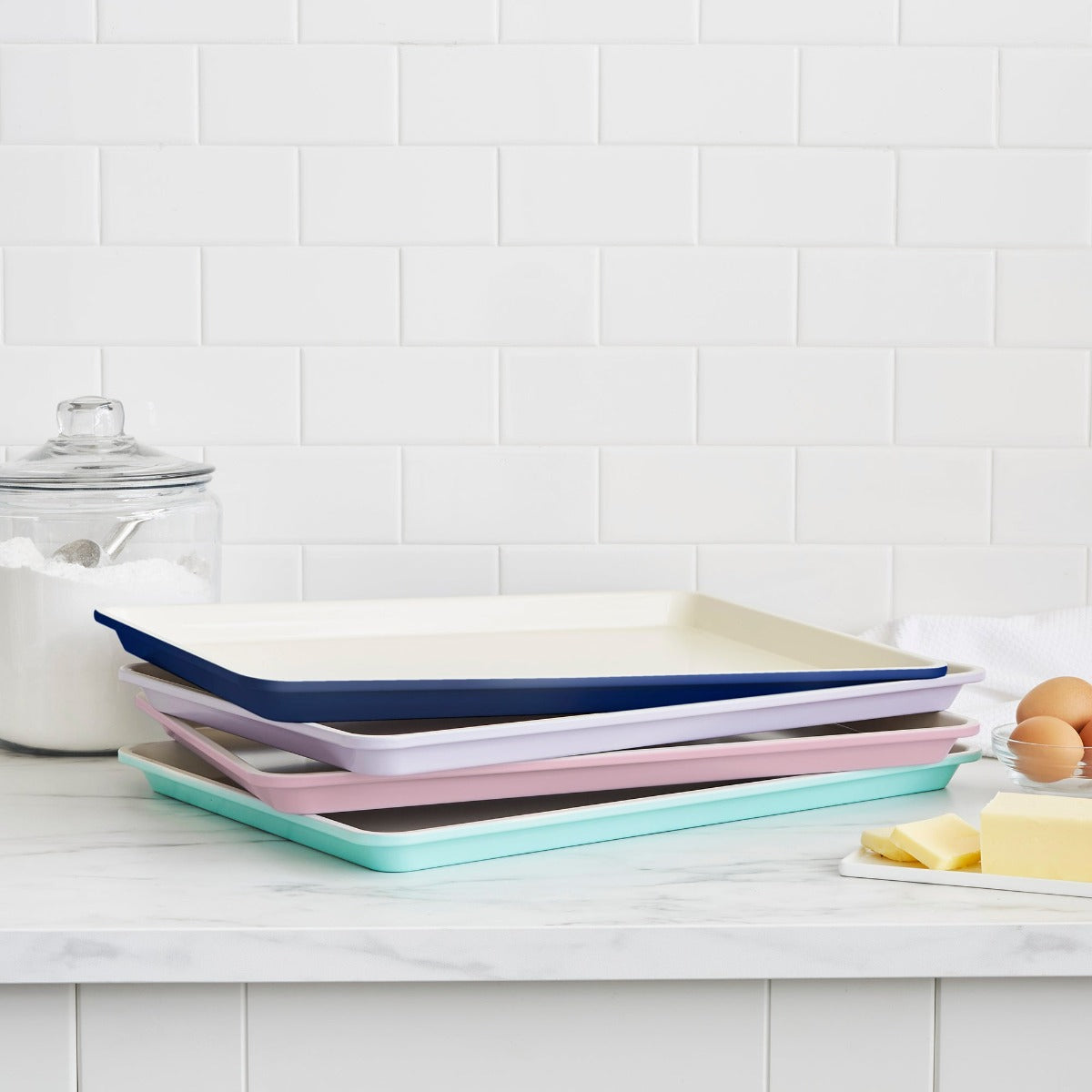 GreenLife Ceramic Nonstick 13 x 9 Inch Cookie Baking Sheet Set - Perfect for Baking Cookies, Cakes, Roasting Vegetables & More | Oven Safe & Eco-Friendly