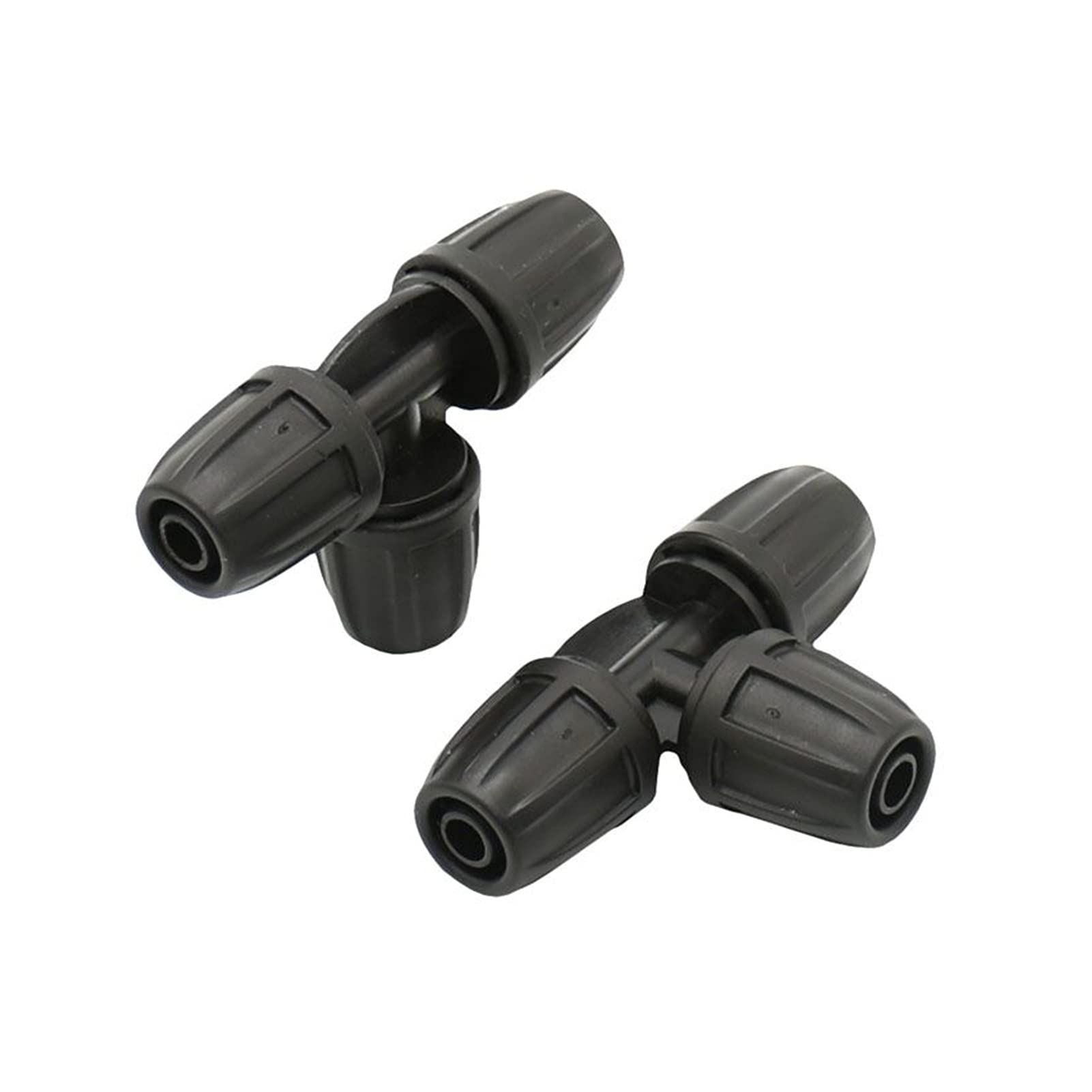 **3/8 Inch Garden Hose Fittings - 25 Pcs Black Water Pipe Tee Manifold, 8/11 Barb T-Joint, 3-Way Threaded Lock for Irrigation, Lawn & Garden Watering Systems**