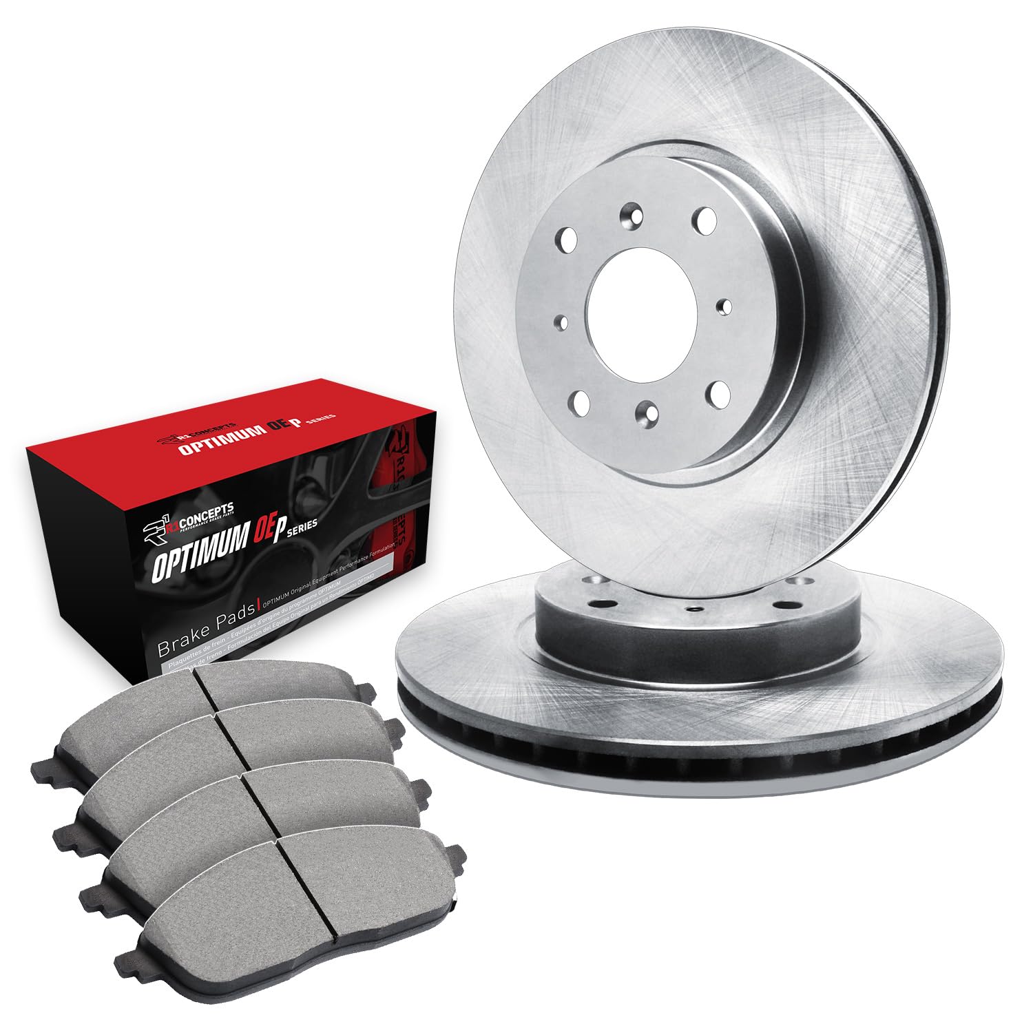 R1 Concepts Premium Front Brake Pads and Rotors Kit - Semi-Metallic Brake System for 1987-1988 Ford Thunderbird | Enhanced Stopping Power for Daily Driving & Performance Upgrades