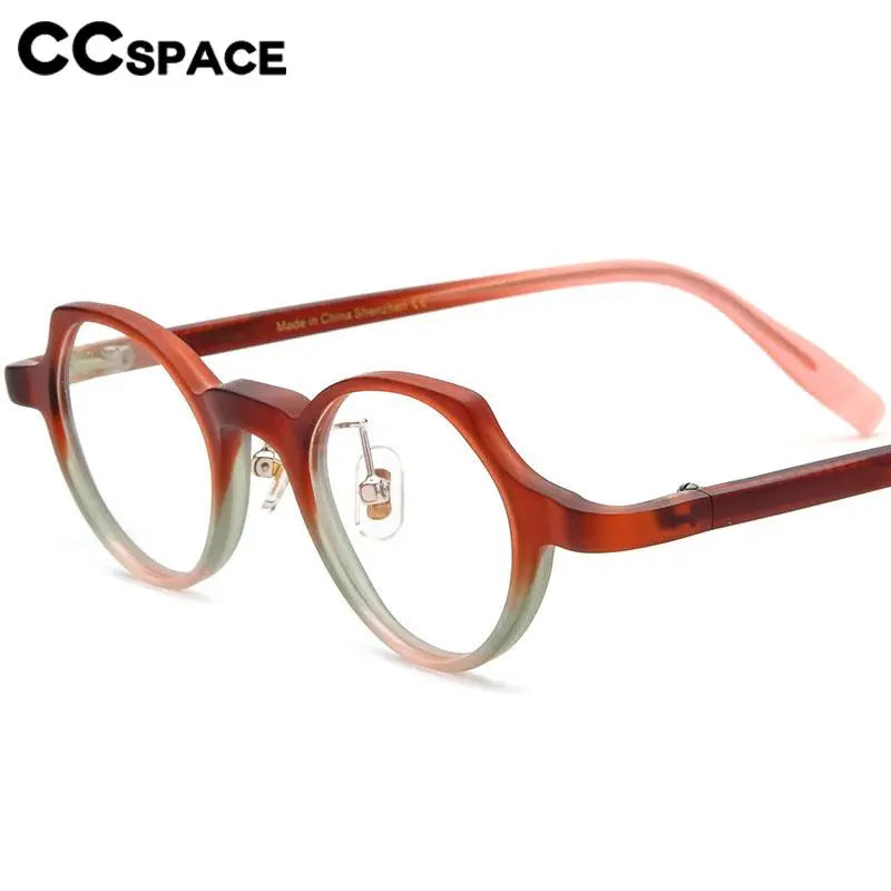 CCspace Unisex Full Rim Cat Eye Acetate Eyeglasses 56886 - Stylish Retro Frame for Men & Women - Perfect for Reading, Work, and Fashion Accessories