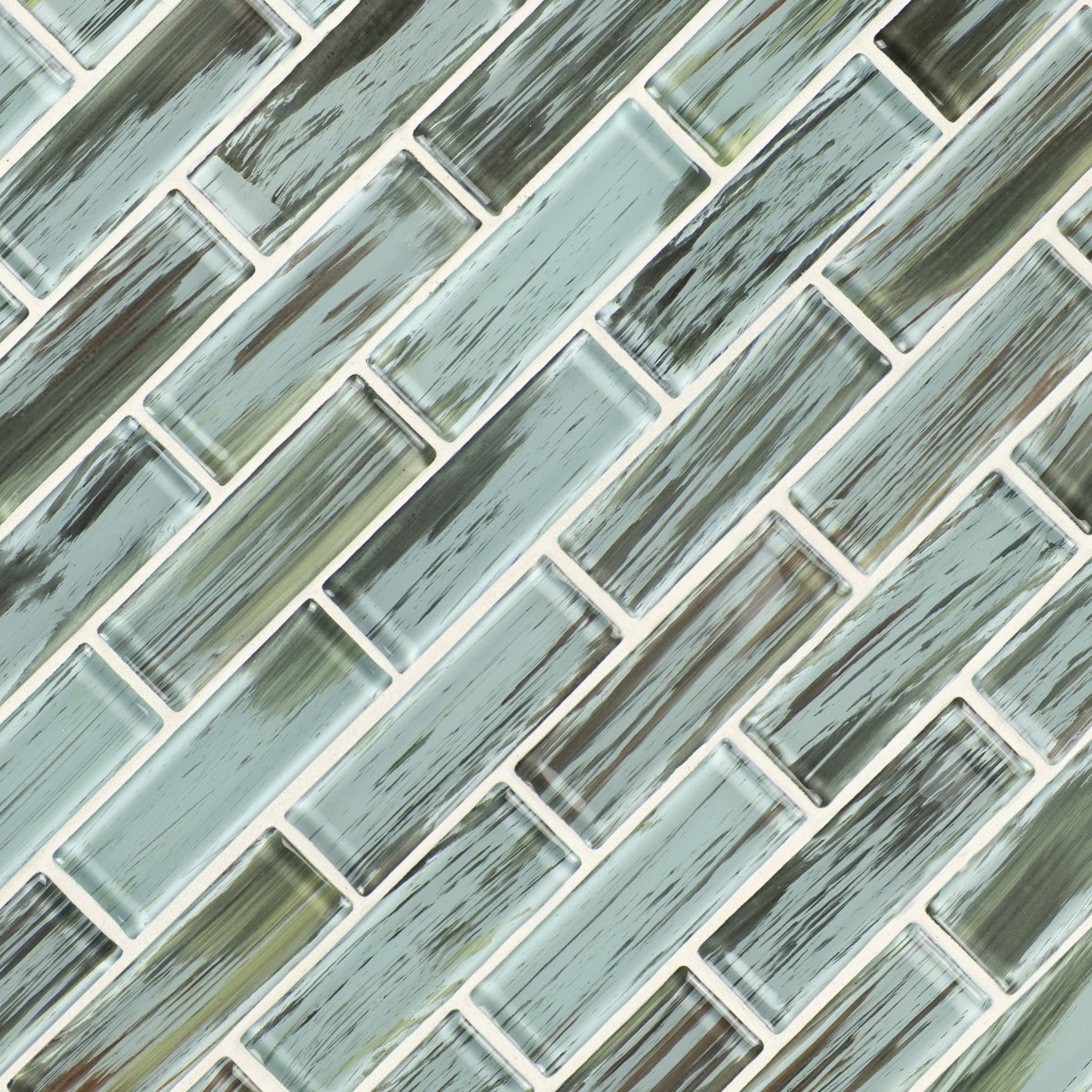 MSI Verde 12x11.75 Inch Glass Subway Tile - 2x6 Inch Mesh-Mounted Mosaic for Kitchen Backsplash, Bathroom & Shower Walls - Waterproof & Easy to Clean - Perfect for Modern Home Renovation & DIY Projects