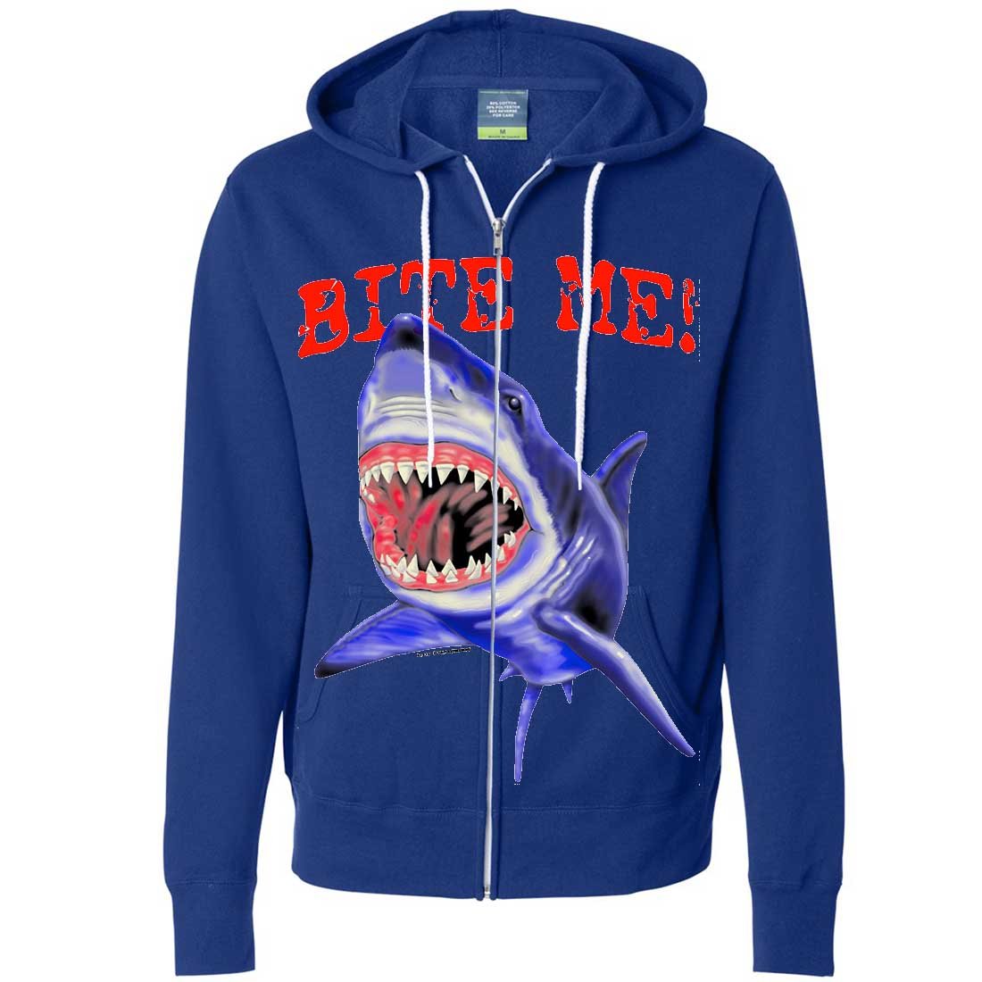 Great White Shark Zip-Up Hoodie for Men & Women - Soft Fleece Pullover with Front Pocket - Perfect for Streetwear, Casual Outfits & Shark Lovers