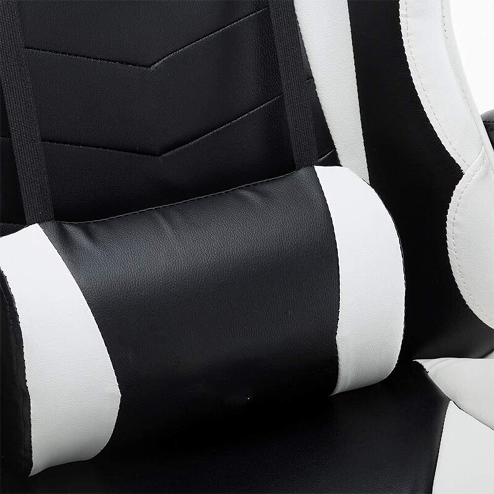 Ergonomic Gaming & Office Chair - High Back PU Leather Computer Desk Chair with Adjustable Headrest & Lumbar Support - Swivel Task Chair for Home Office, Gaming Setup & Workstation (White)