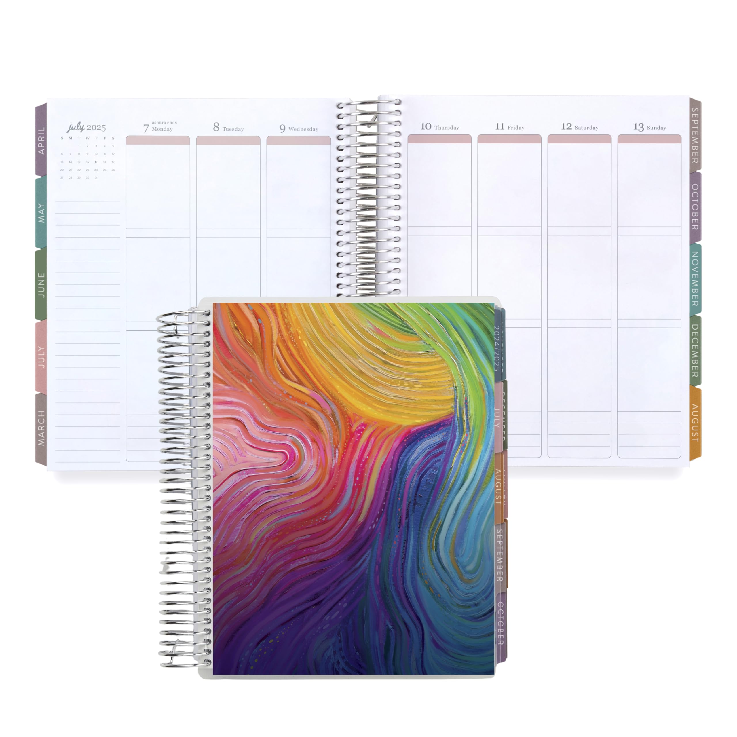 Erin Condren 7x9 Coiled Life Planner 2024-2025 - July to June Academic Planner with Evolve Classic Cover, Vertical Layout & Bold Blooms Design | Perfect for Students, Teachers & Productivity Enthusiasts | Organize School, Work & Personal Goals