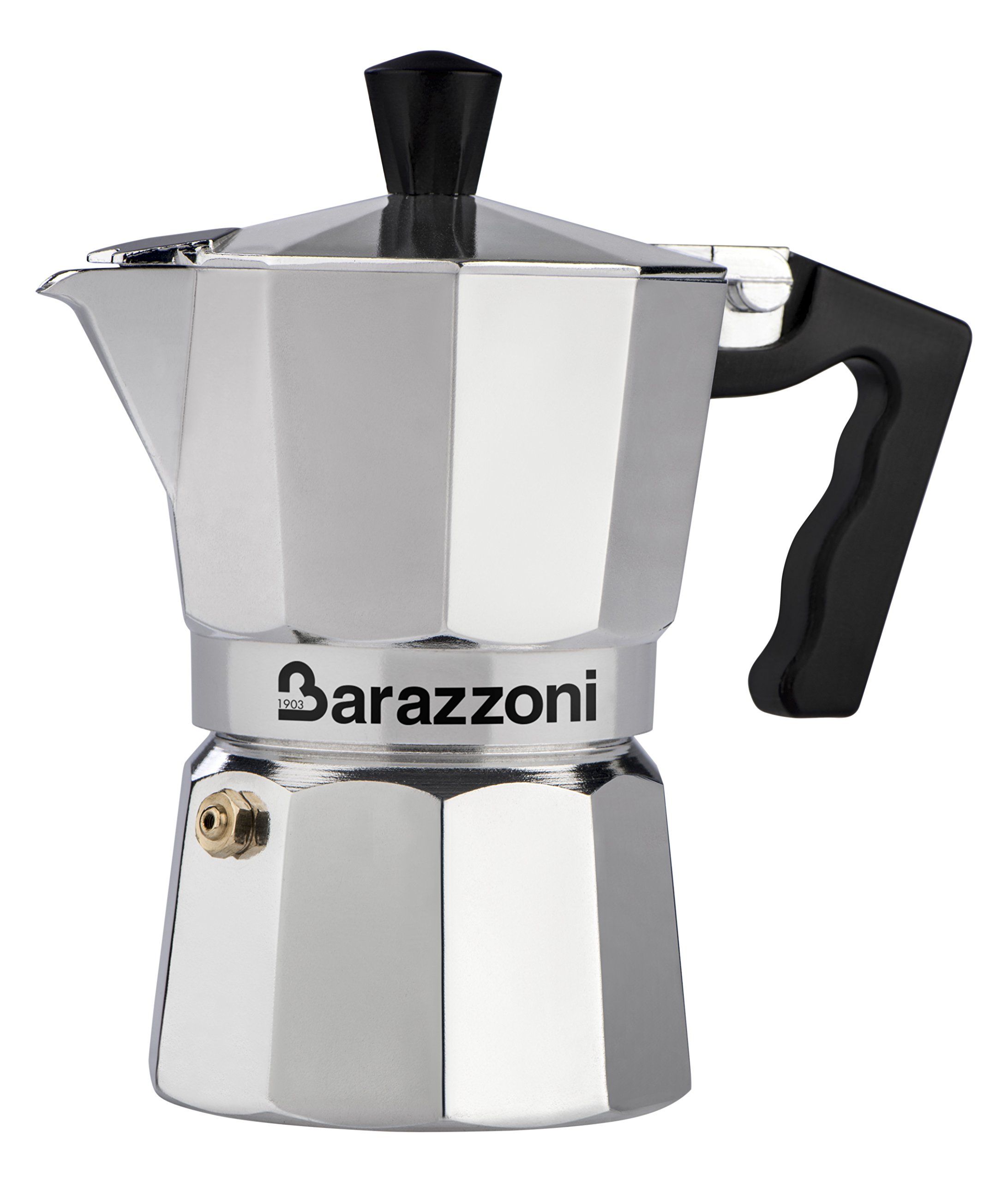 Premium Aluminum Coffee Maker - 1 Cup Stovetop Espresso Maker, Certified by Italian Academy of Coffee Masters, Durable Metal Moka Pot for Home & Camping Use